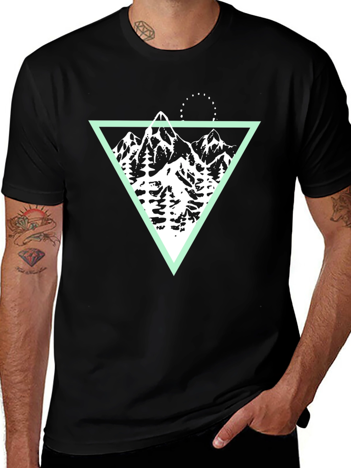 Variant 23 of Mountain Graphic Tee - Black Cotton Blend