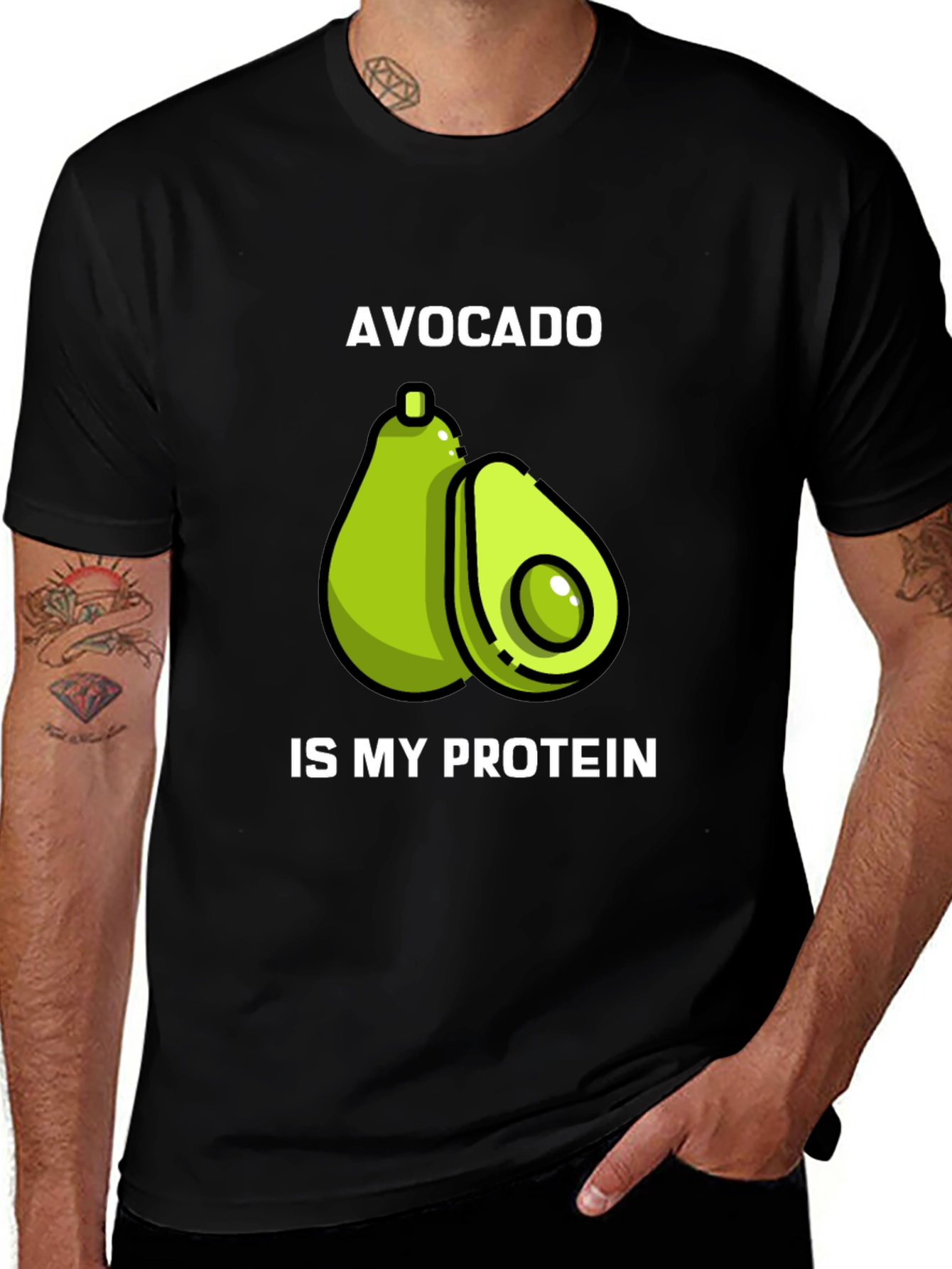 Variant 10 of Avocado Is My Protein T-Shirt - Vegan Lifestyle Apparel
