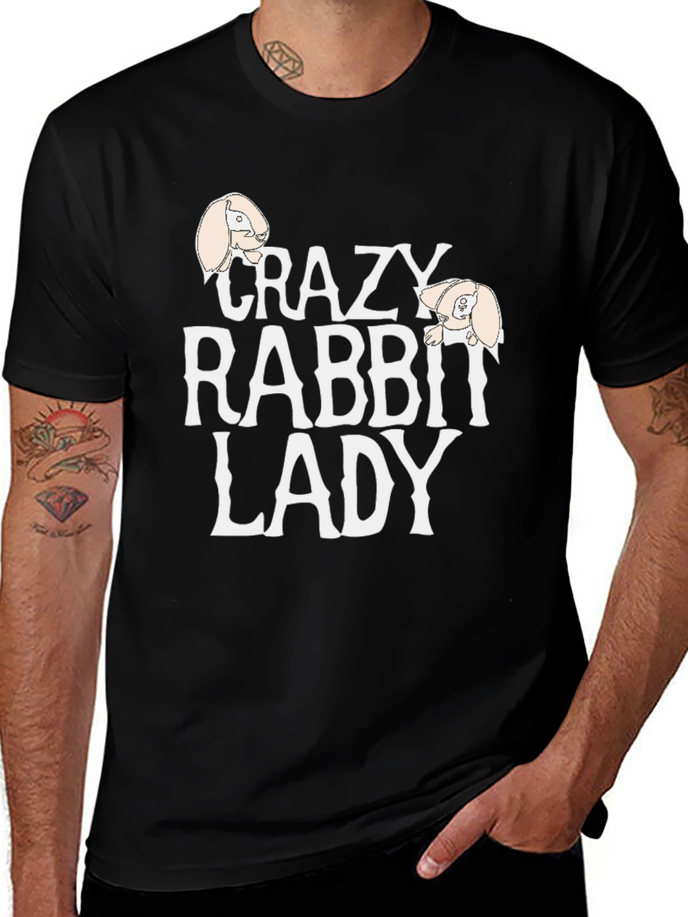 Variant 17 of Crazy Rabbit Lady T-Shirt - Cute Pet Lover Tee