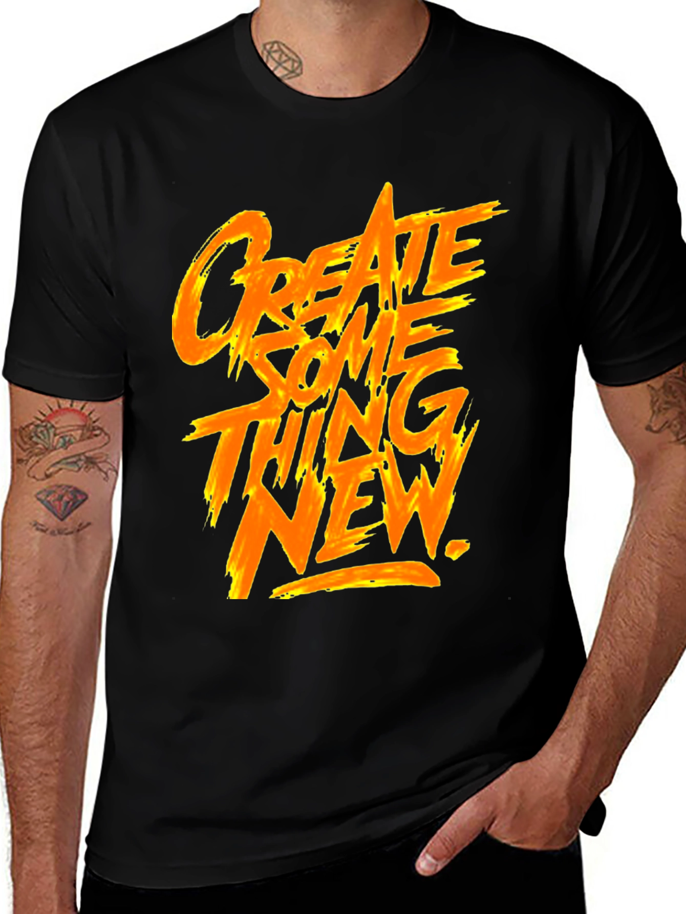Variant 3 of Create Something New Graphic Tee - Black