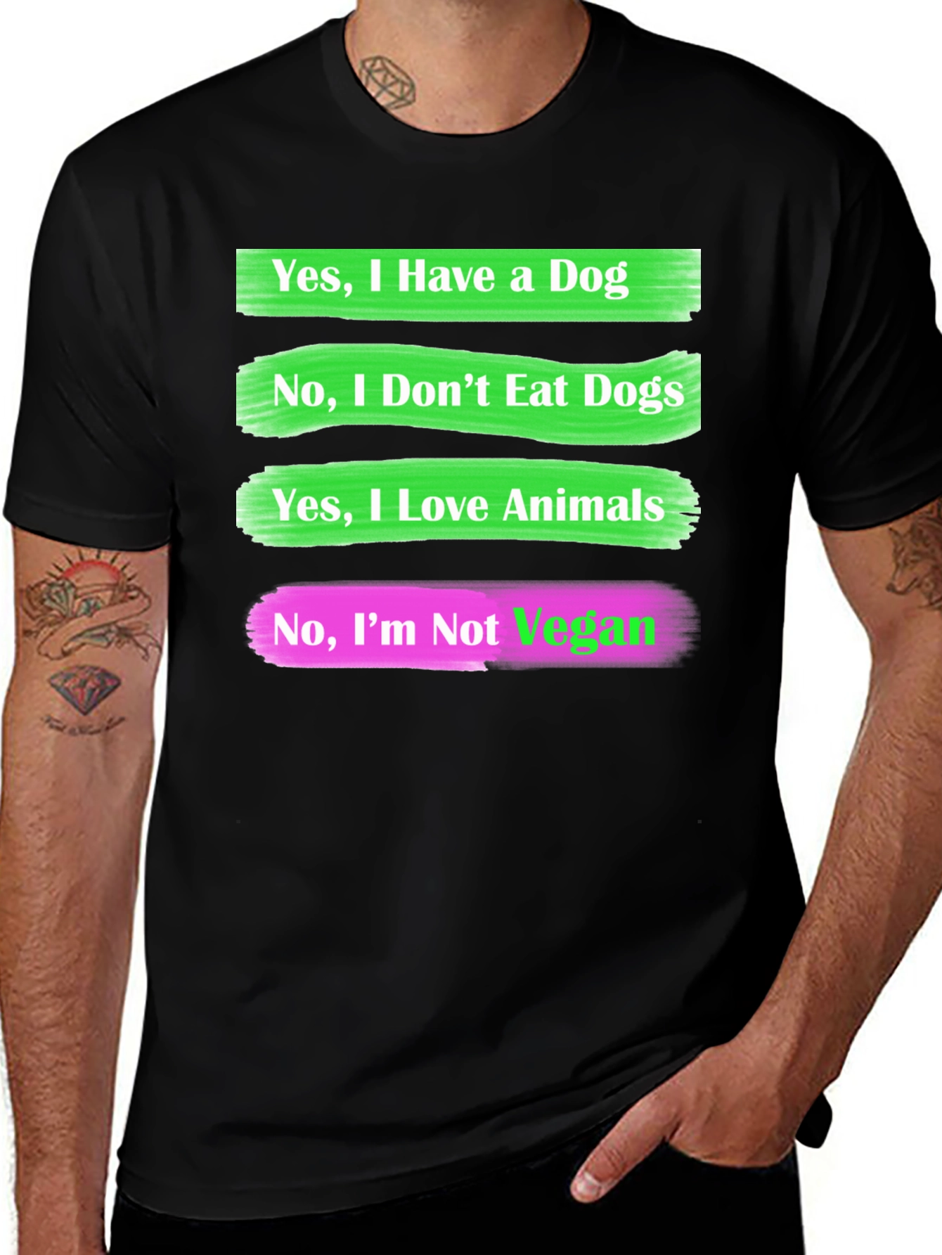 Humorous Animal Lover T-Shirt: Dog & Vegan Statement