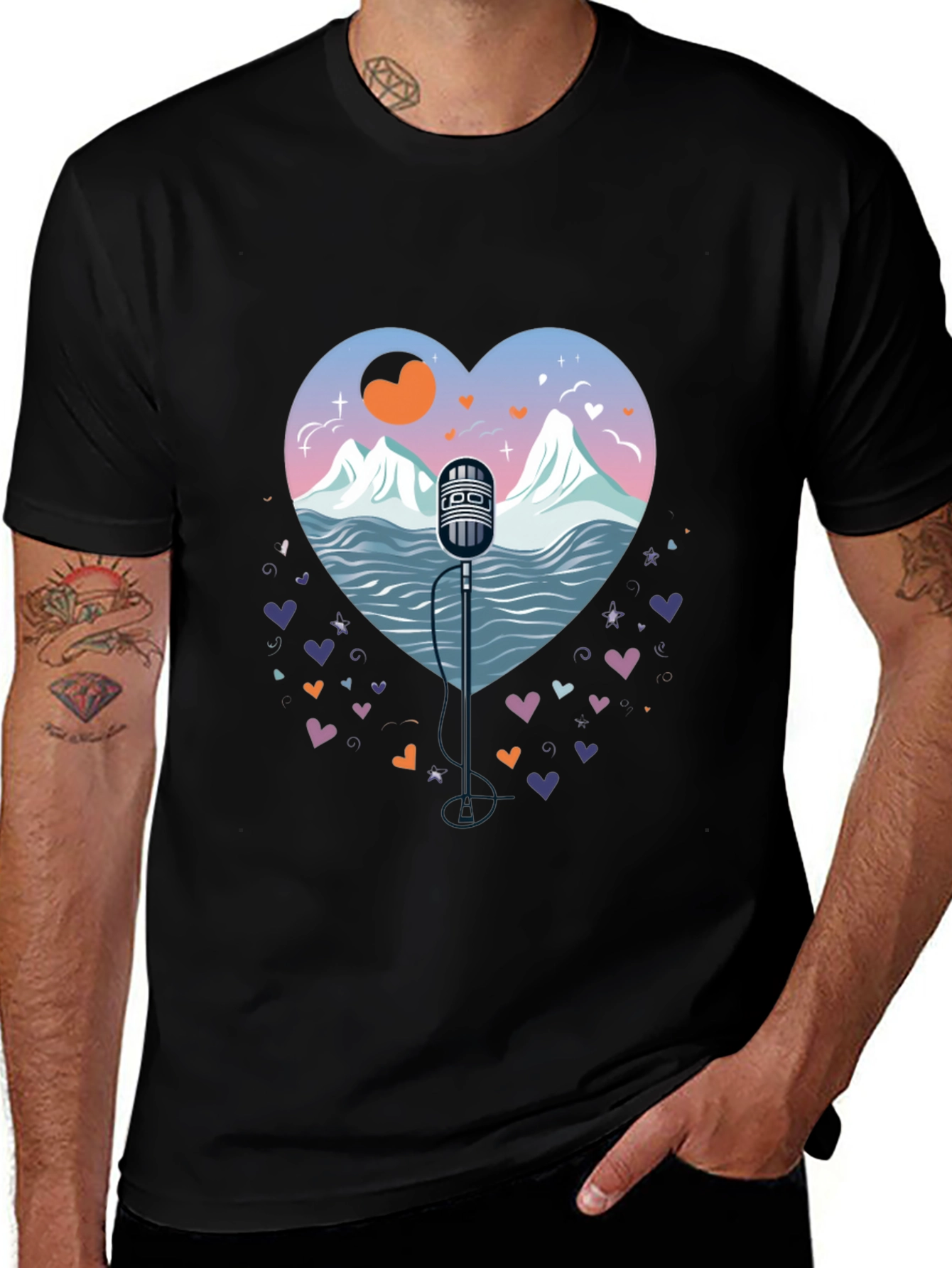 Variant 30 of Heart Microphone Graphic Tee