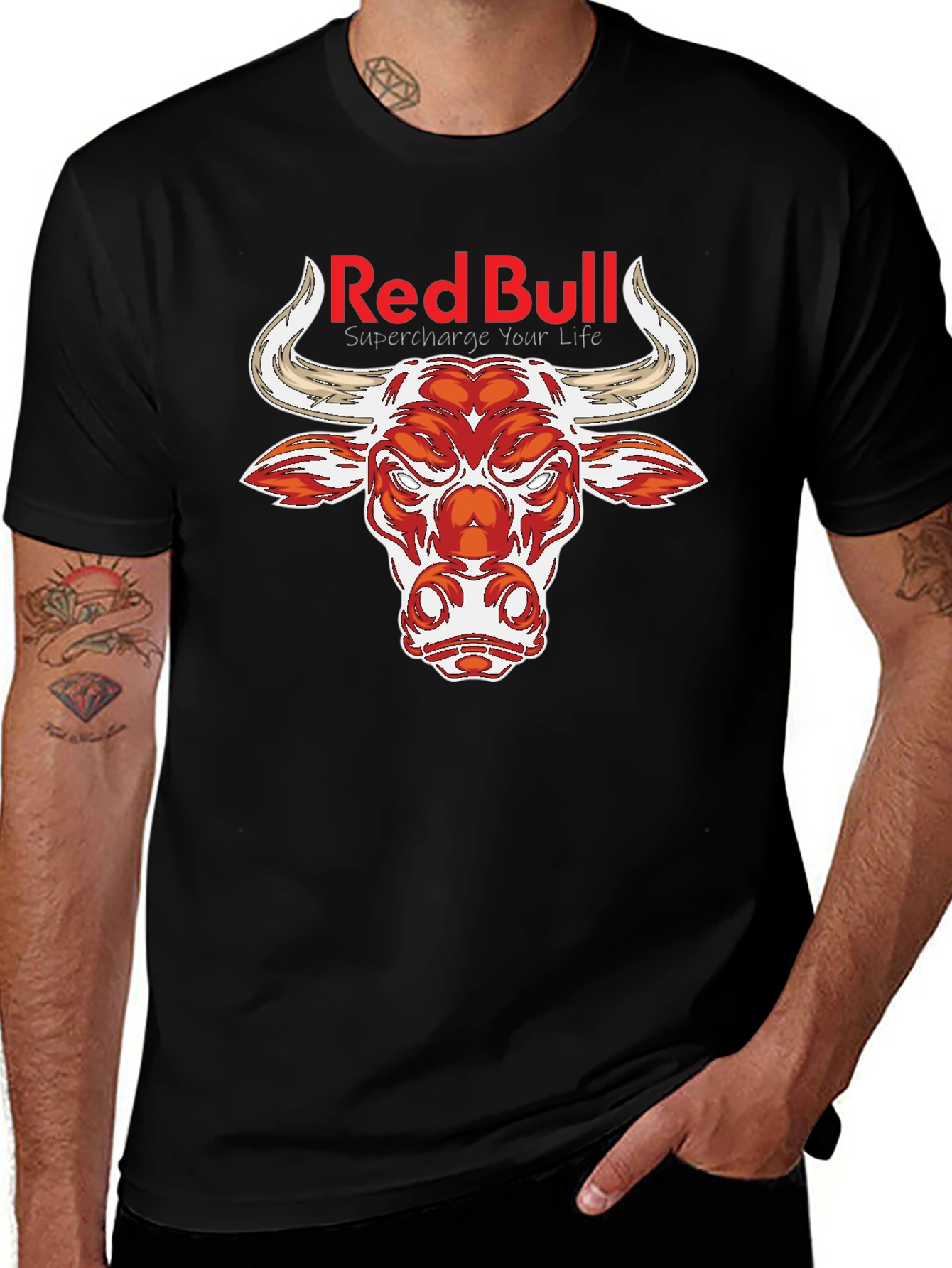 Variant 20 of Red Bull Graphic Print Black T-Shirt