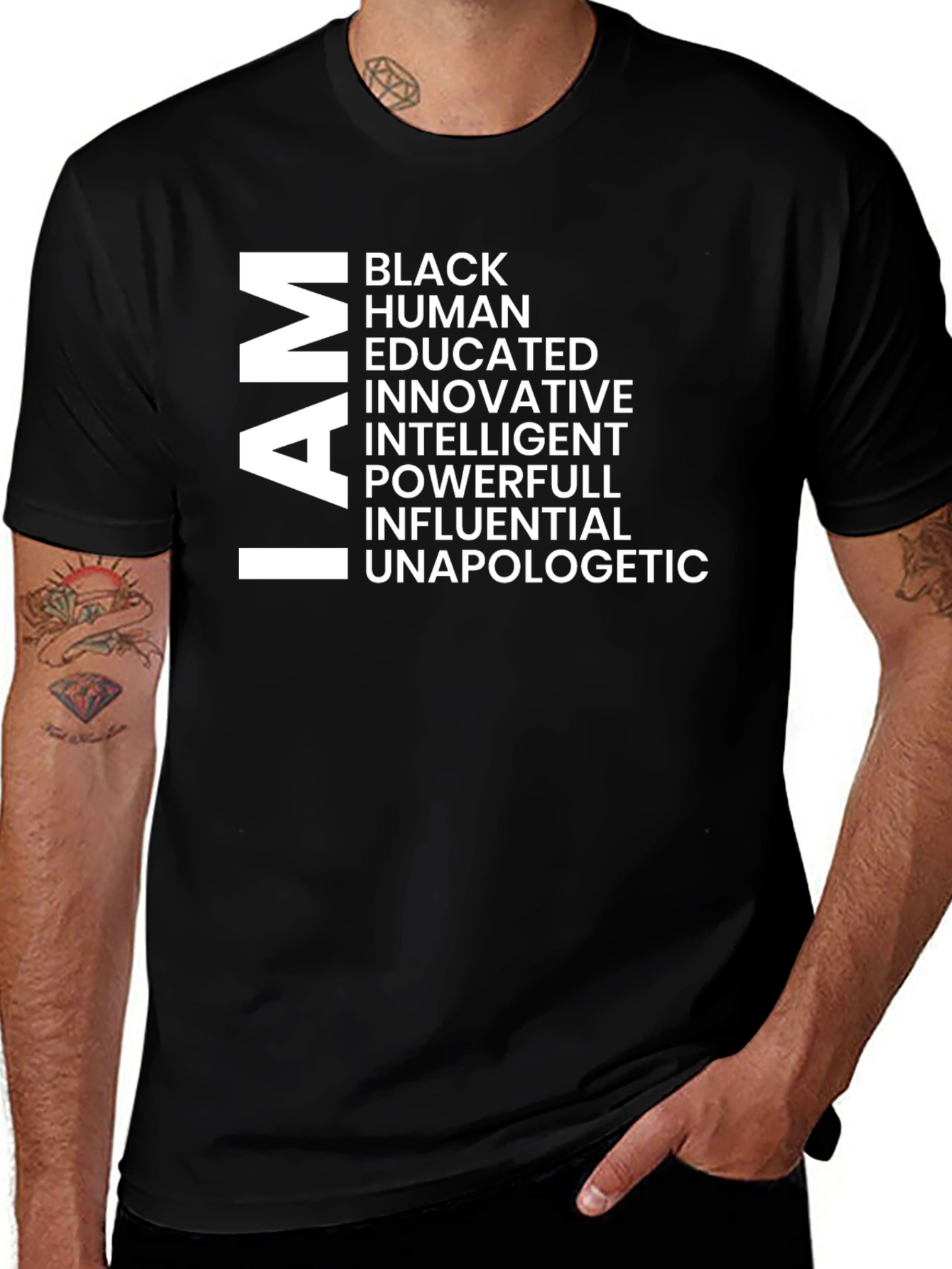 Variant 22 of I AM Black T-Shirt - Empowering Message