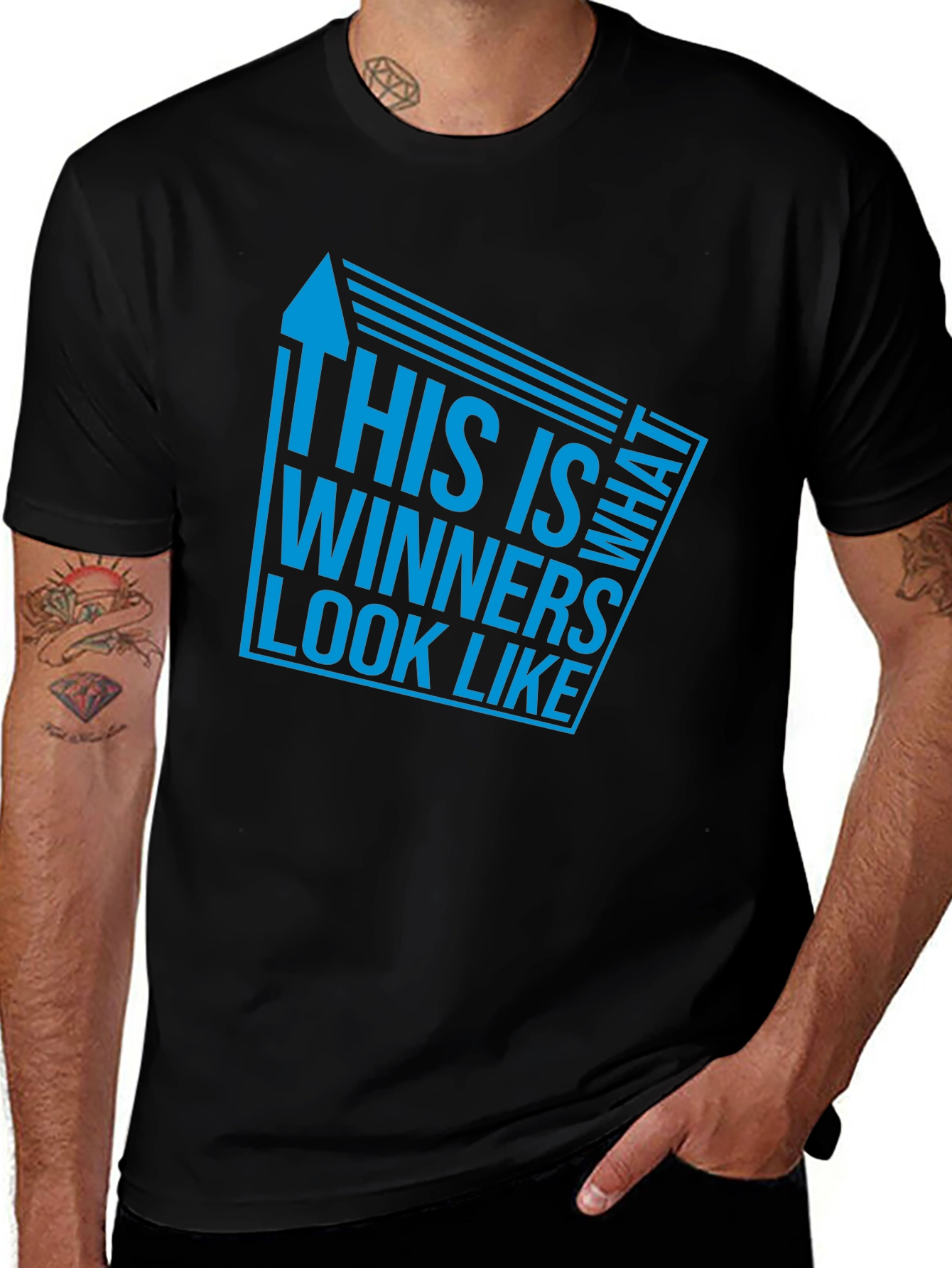 Variant 25 of Winners Look Like This Black T-Shirt