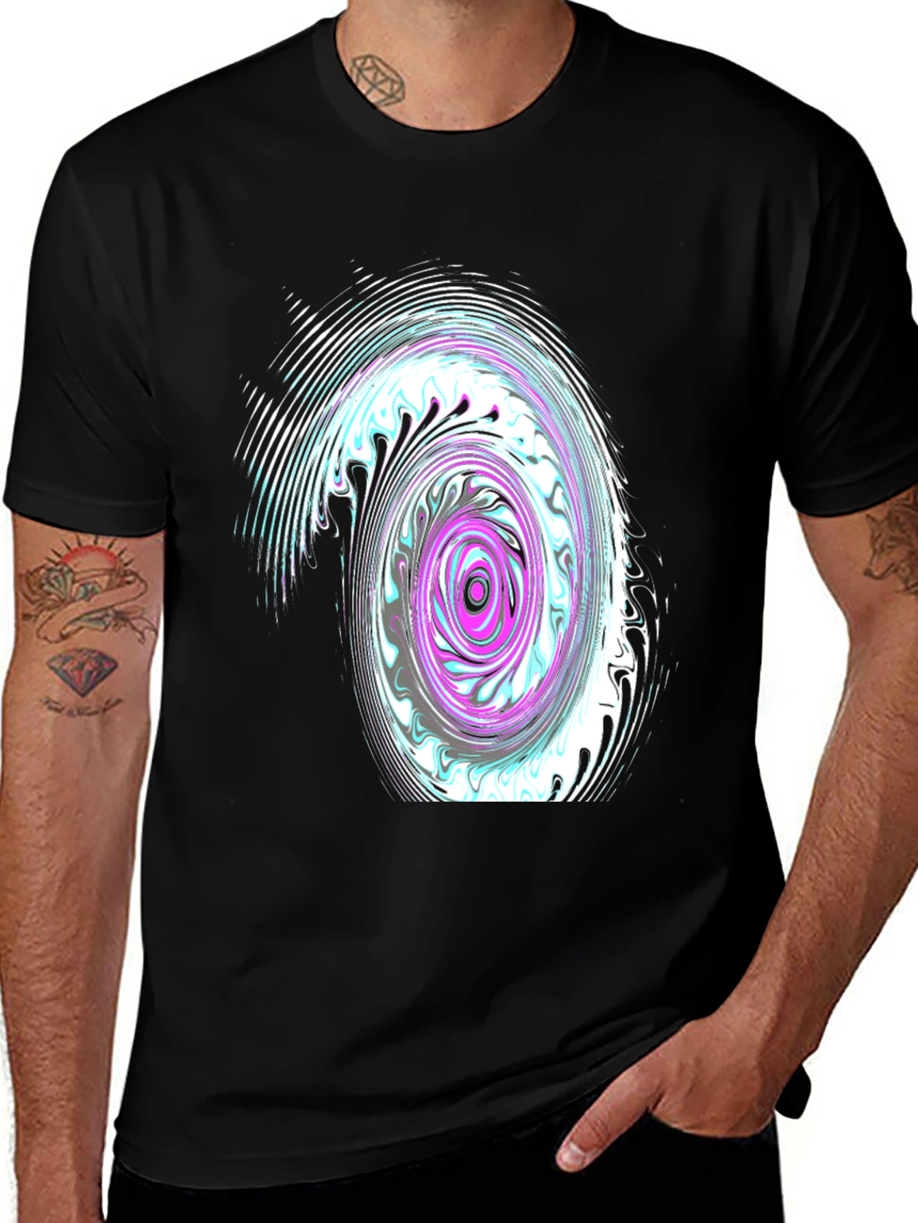 Variant 25 of Swirl Graphic Black T-Shirt