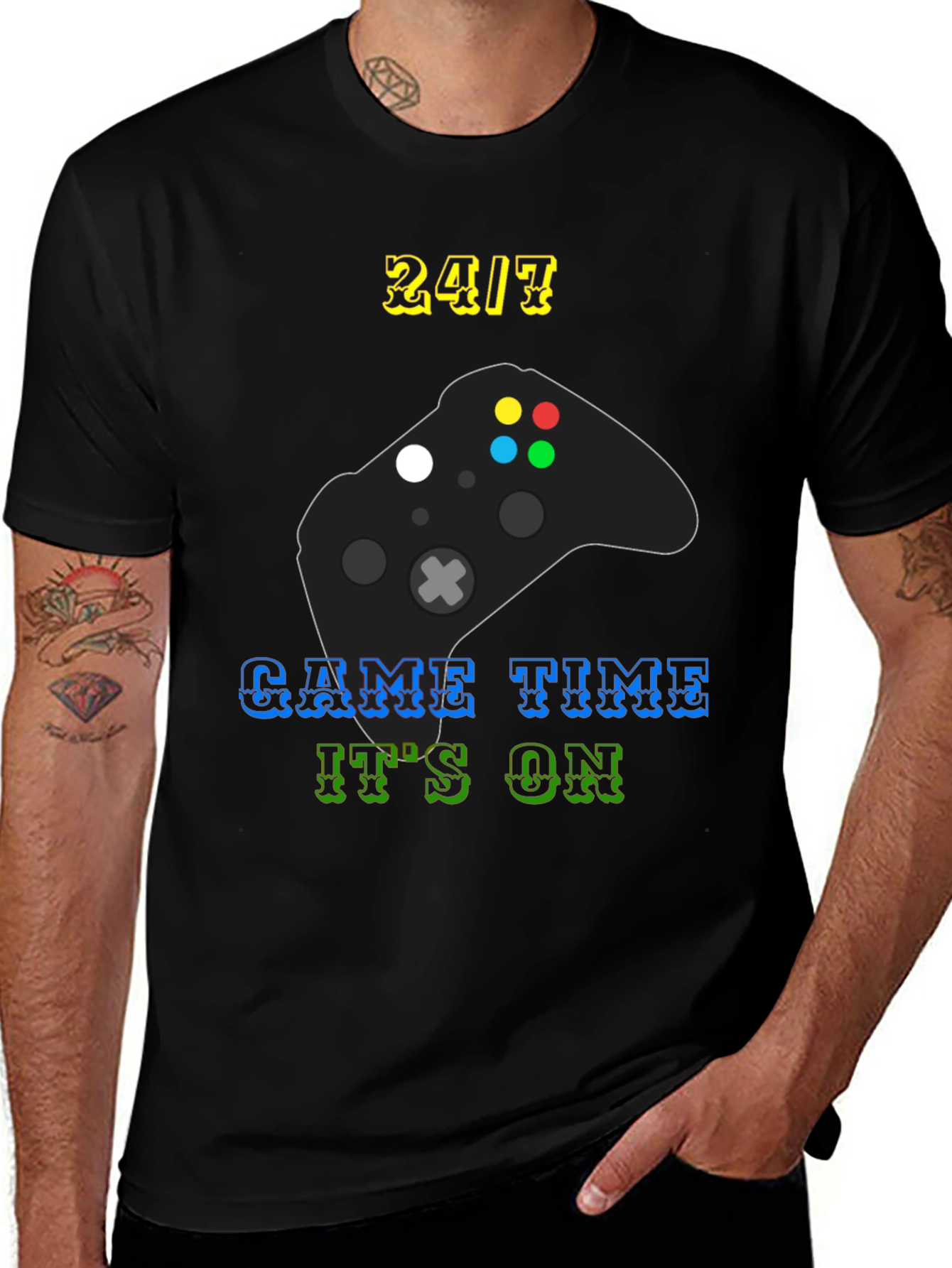 24/7 Game Time T-Shirt - Gamer Style