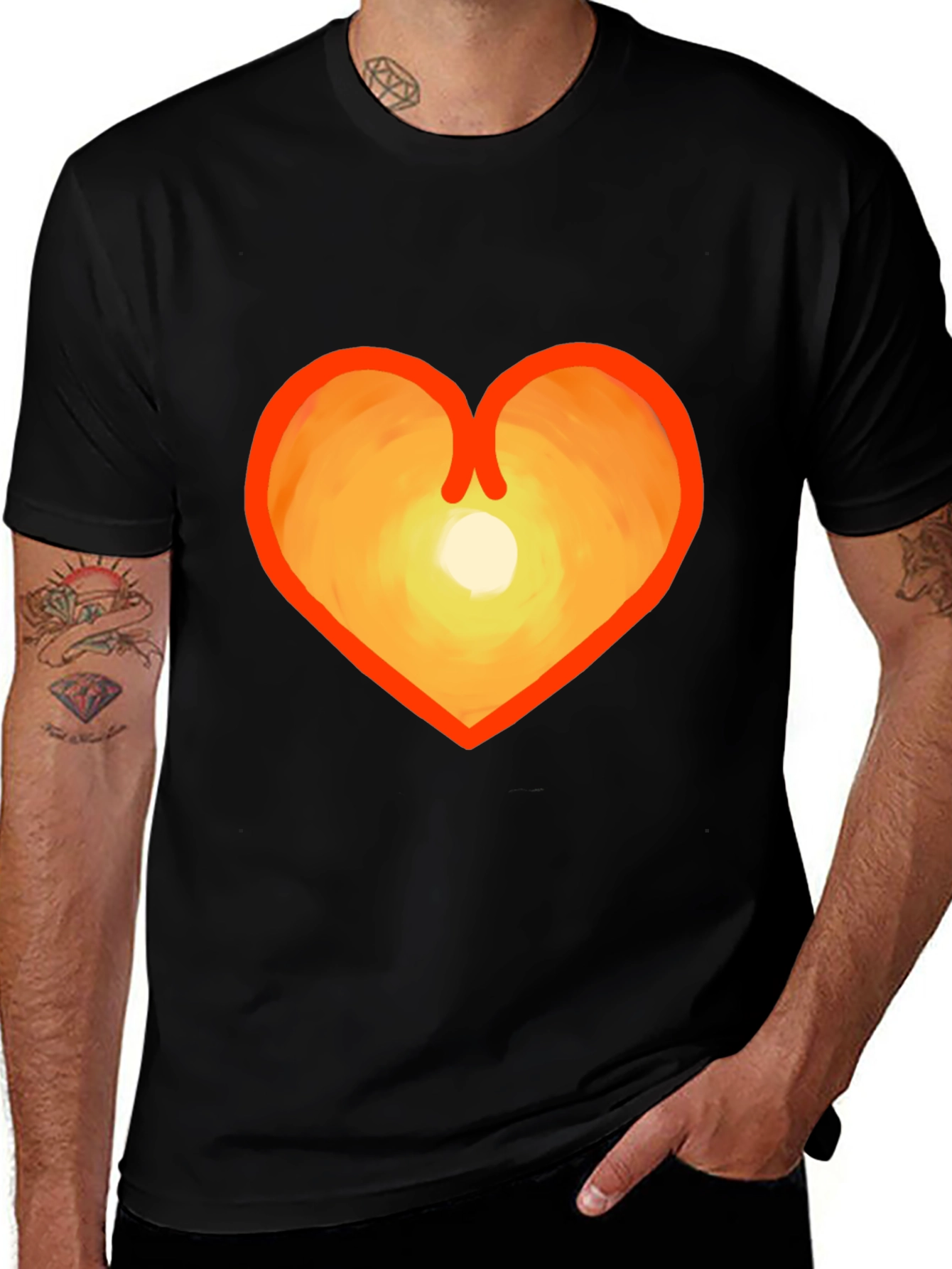 Variant 6 of Heart Sunset Graphic Tee - Stylish & Unique