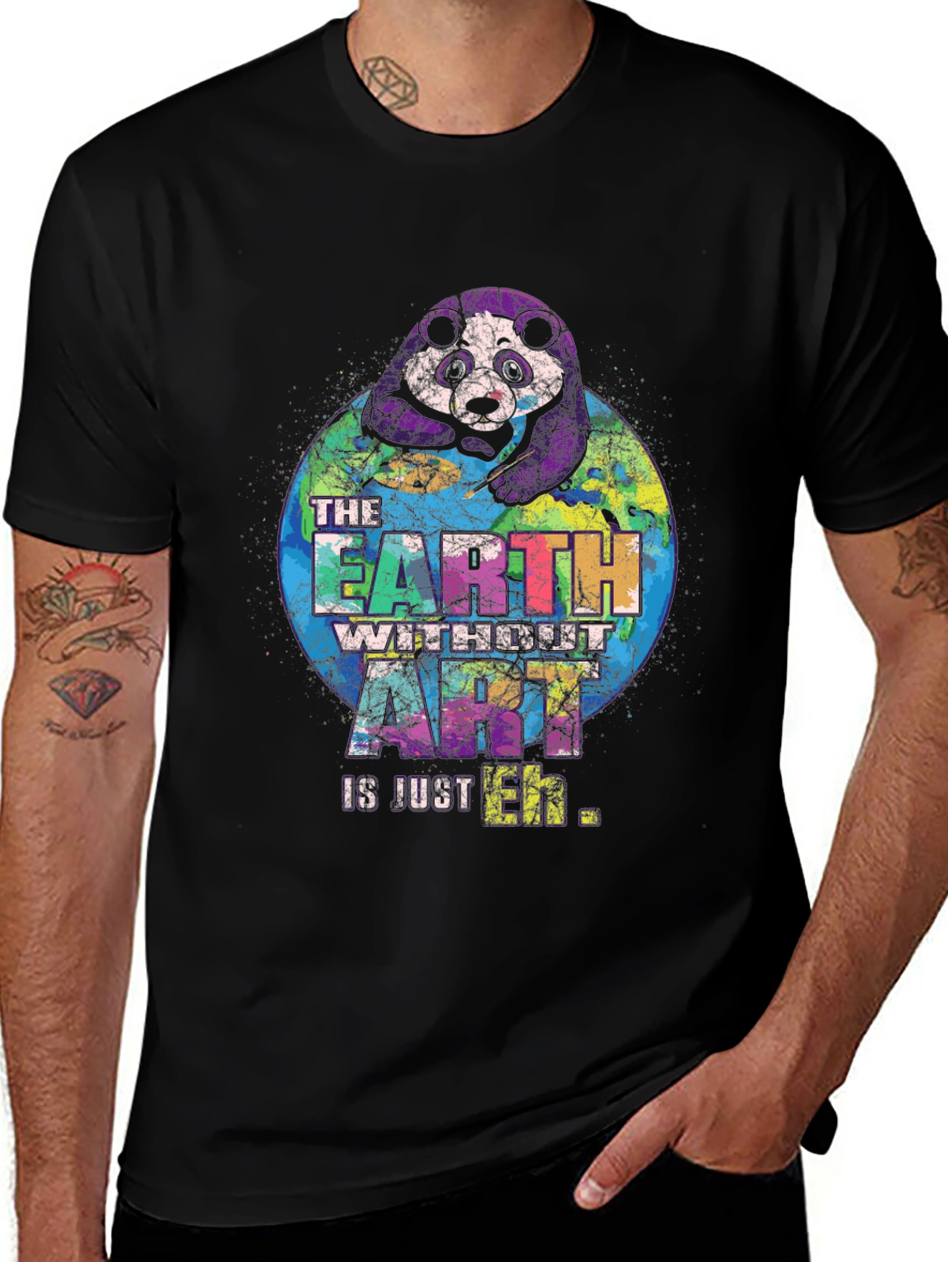 Variant 24 of Art Lover's Panda Earth Graphic T-Shirt