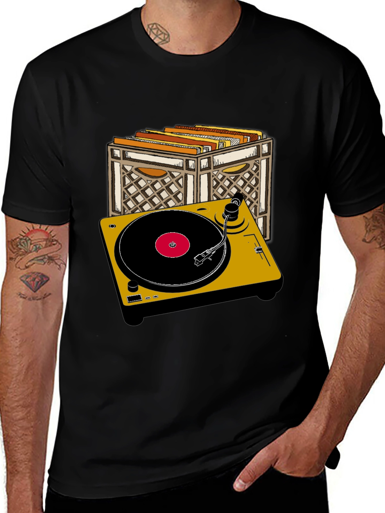 Variant 5 of Retro Turntable Graphic T-Shirt