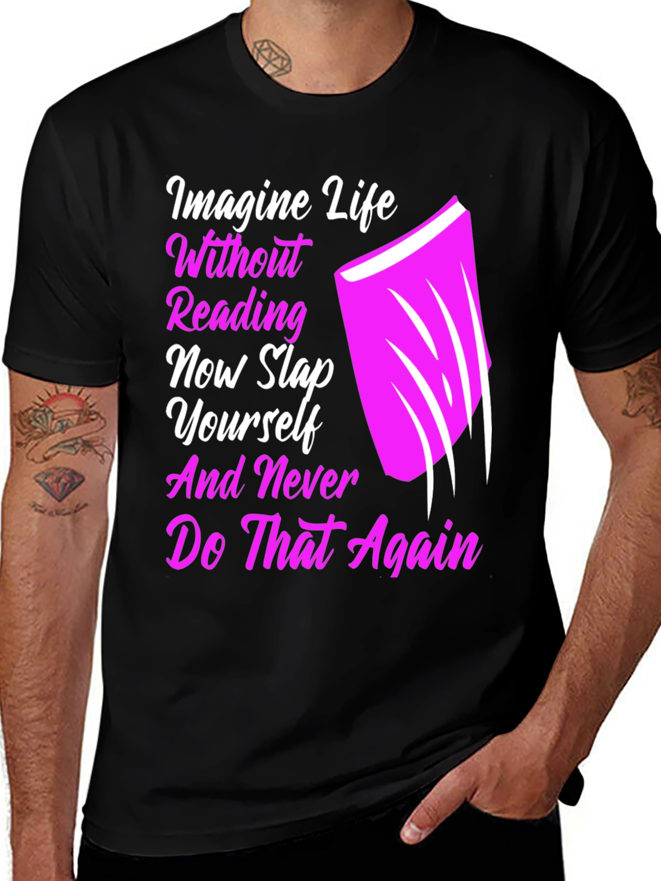 Variant 16 of Reading Slap Graphic Tee - Book Lover Shirt