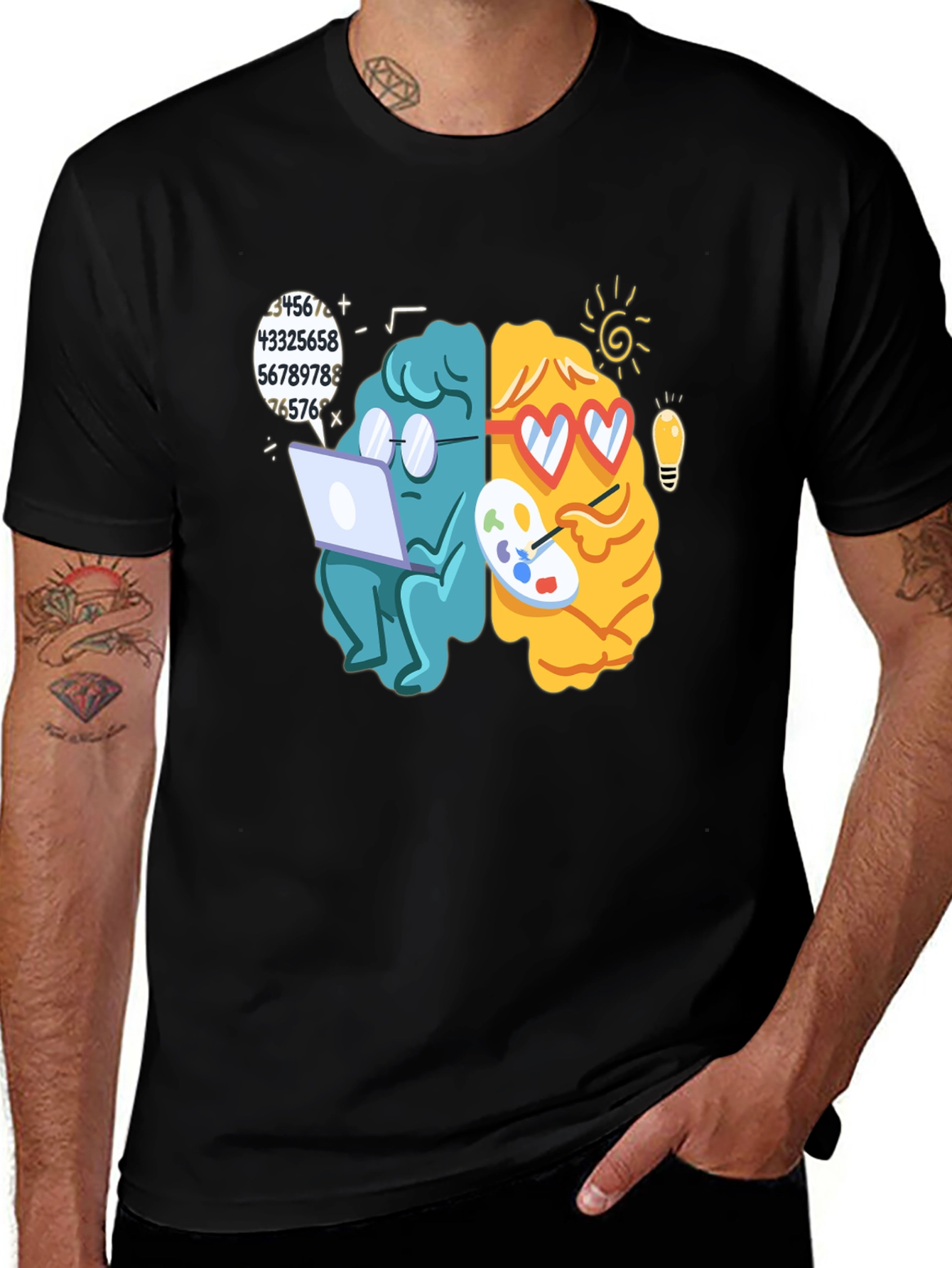 Variant 16 of Brain Logic vs Creativity Graphic T-Shirt