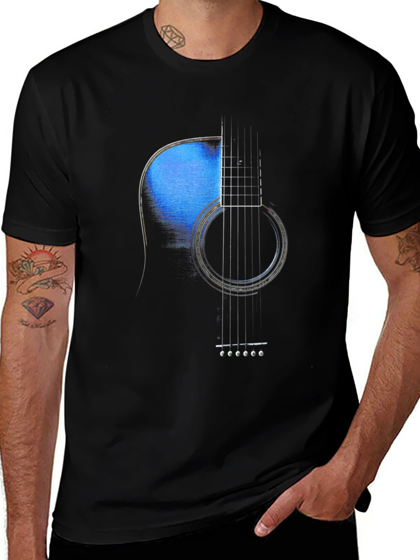 Variant 13 of Acoustic Guitar Graphic Tee - Music Lover T-Shirt