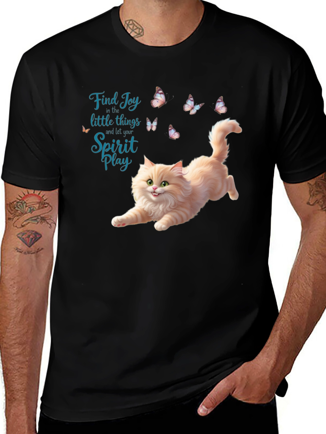 Variant 10 of Find Joy Cat Graphic Tee