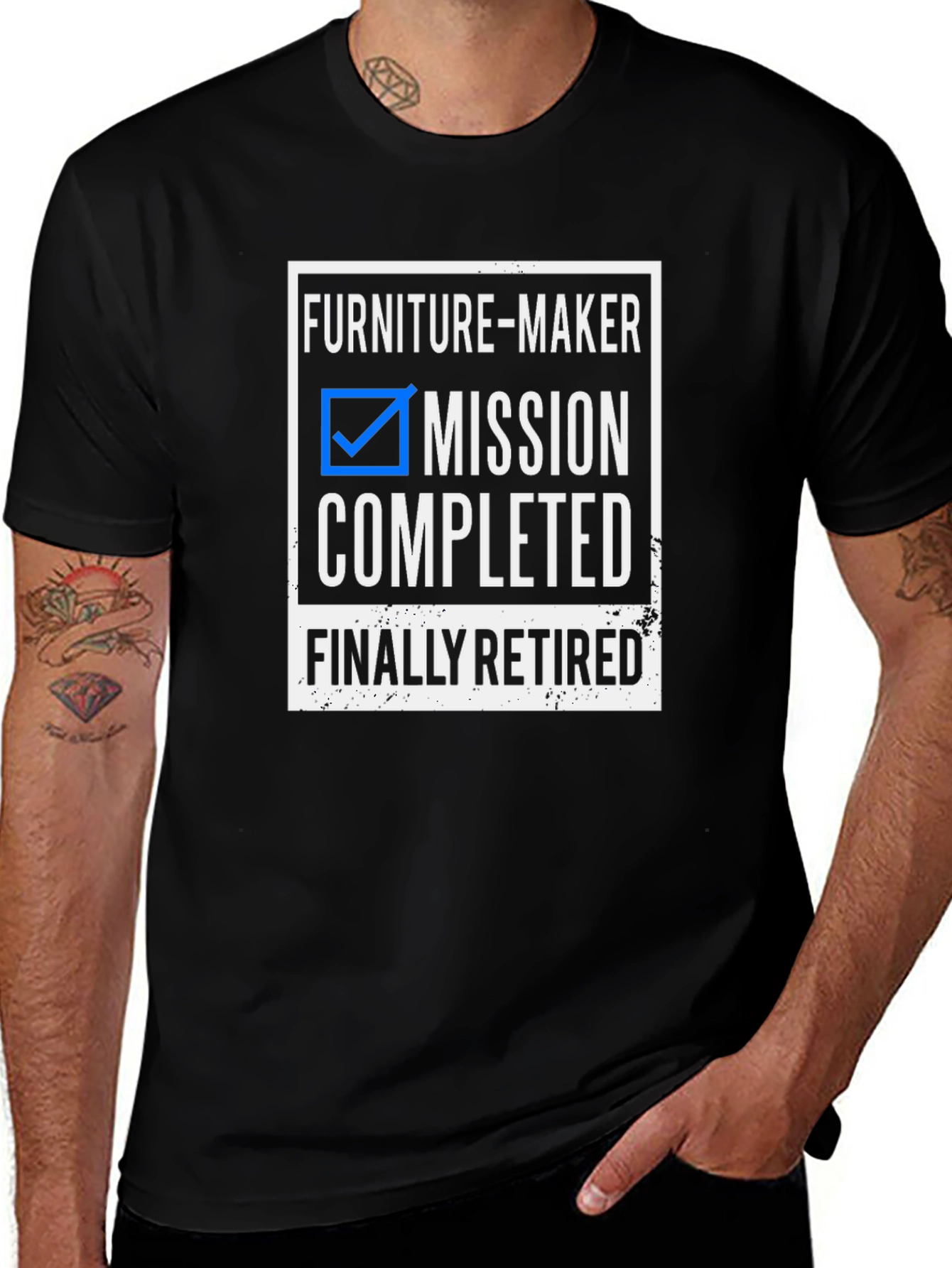 Variant 7 of Furniture-Maker Mission Completed Retirement T-Shirt