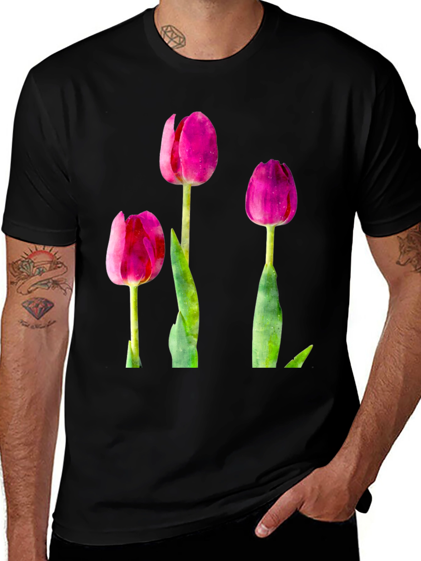 Variant 6 of Tulip Watercolor Graphic T-Shirt
