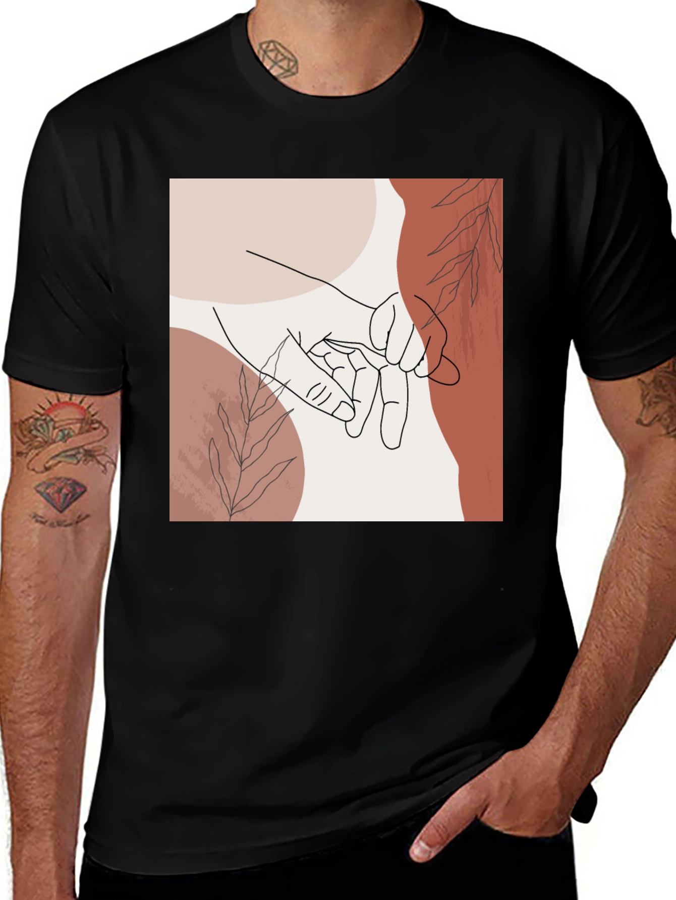 Variant 17 of Minimalist Hand Holding Graphic Tee