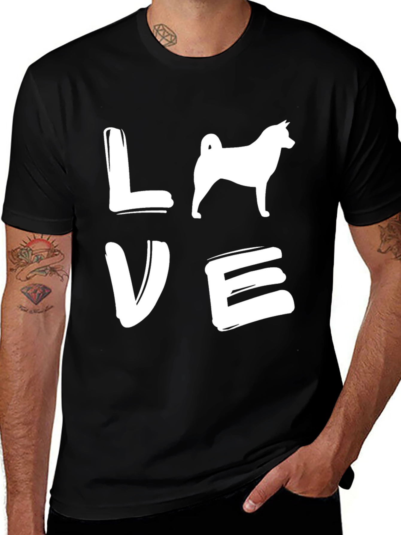 Dog Lover T-Shirt: Shiba Inu Silhouette Design