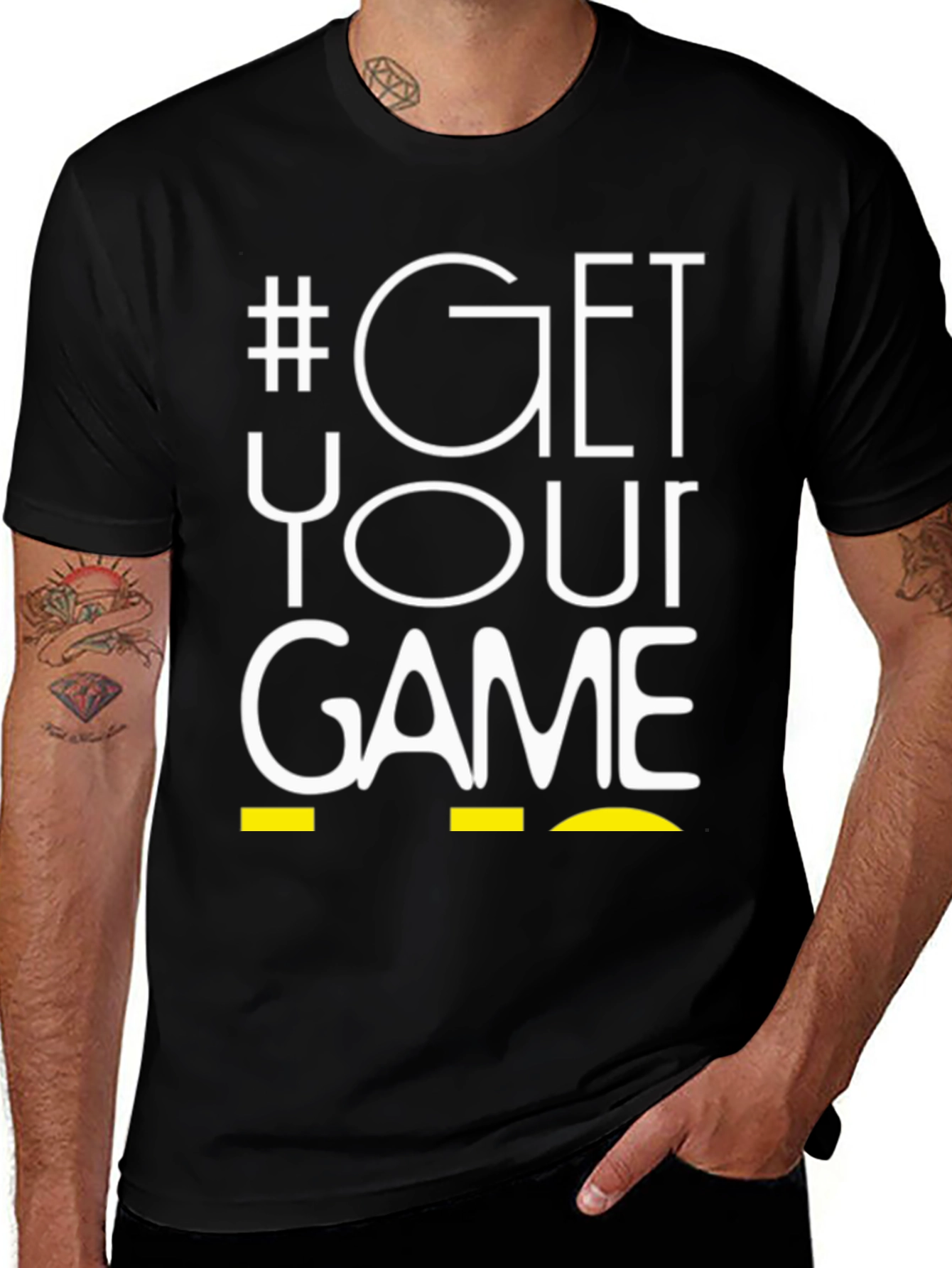 Variant 25 of Get Your Game On T-Shirt - Black Cotton Blend
