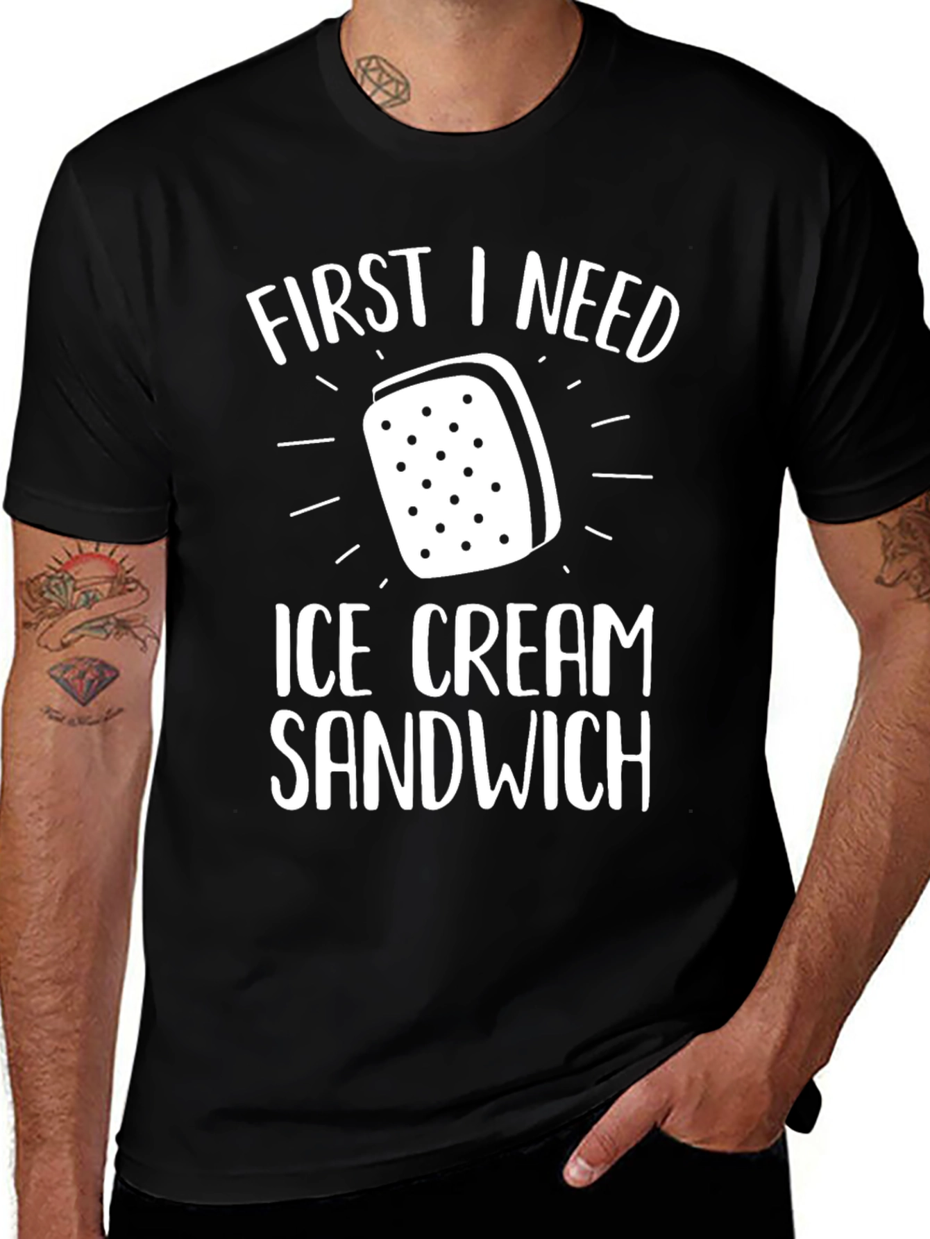 Variant 16 of First I Need Ice Cream Sandwich T-Shirt