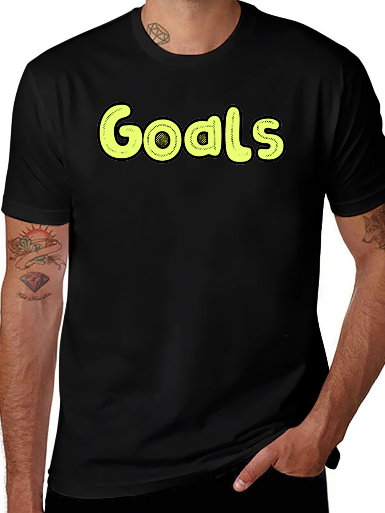 Variant 2 of Goals Graphic Tee - Stylish Black T-Shirt