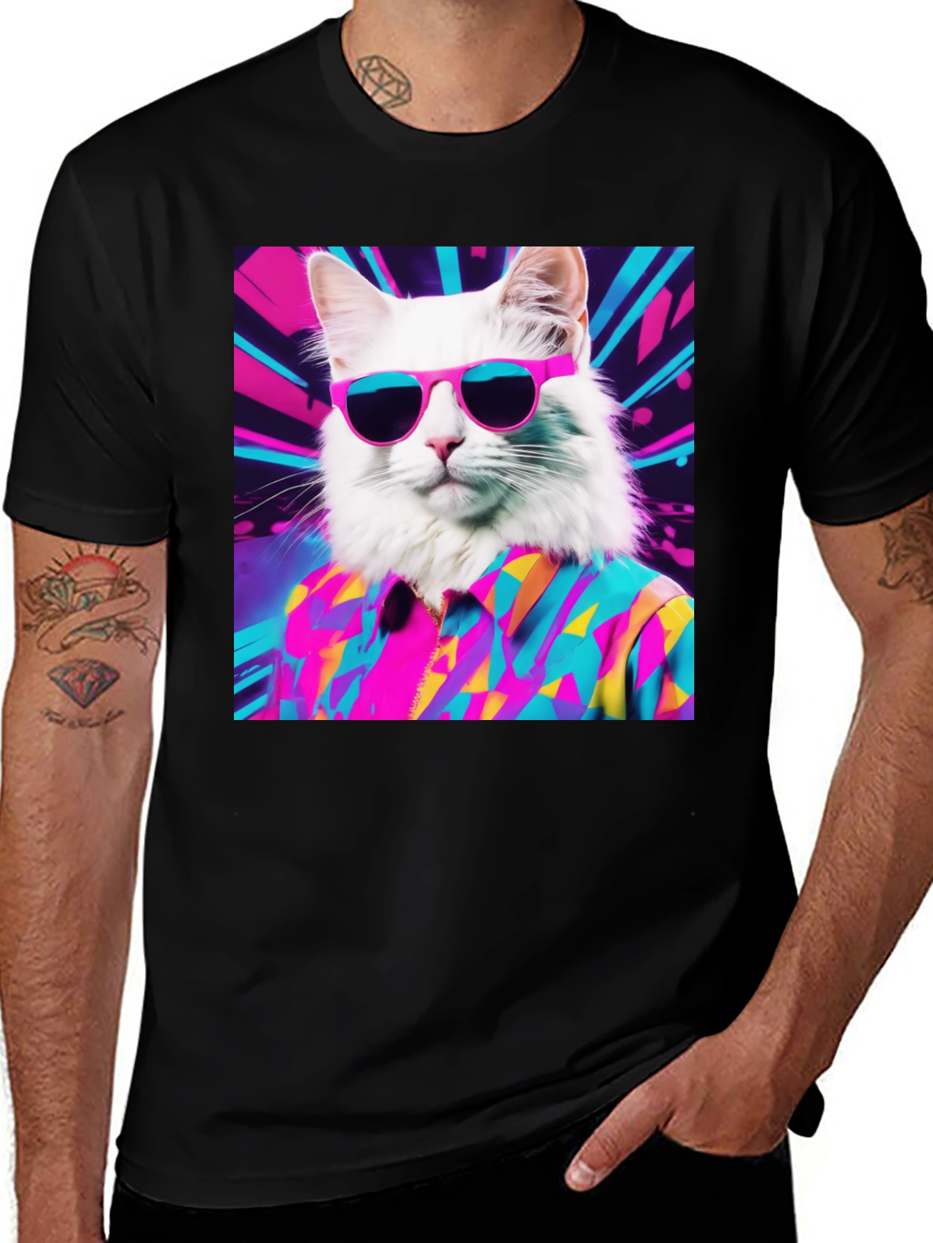 Variant 3 of Cool Cat Retro T-Shirt