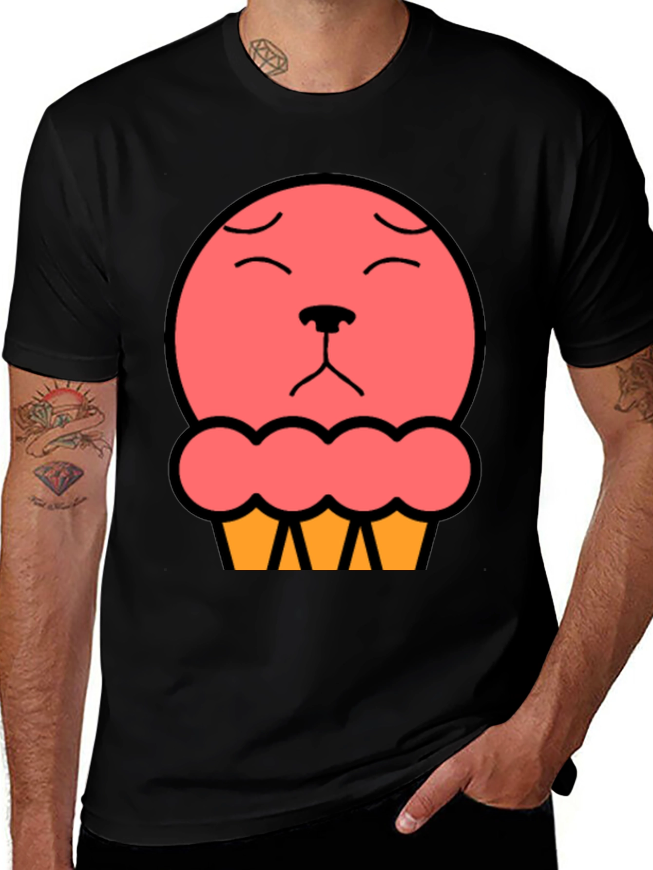 Variant 6 of Cute Cupcake Bear T-Shirt - Black