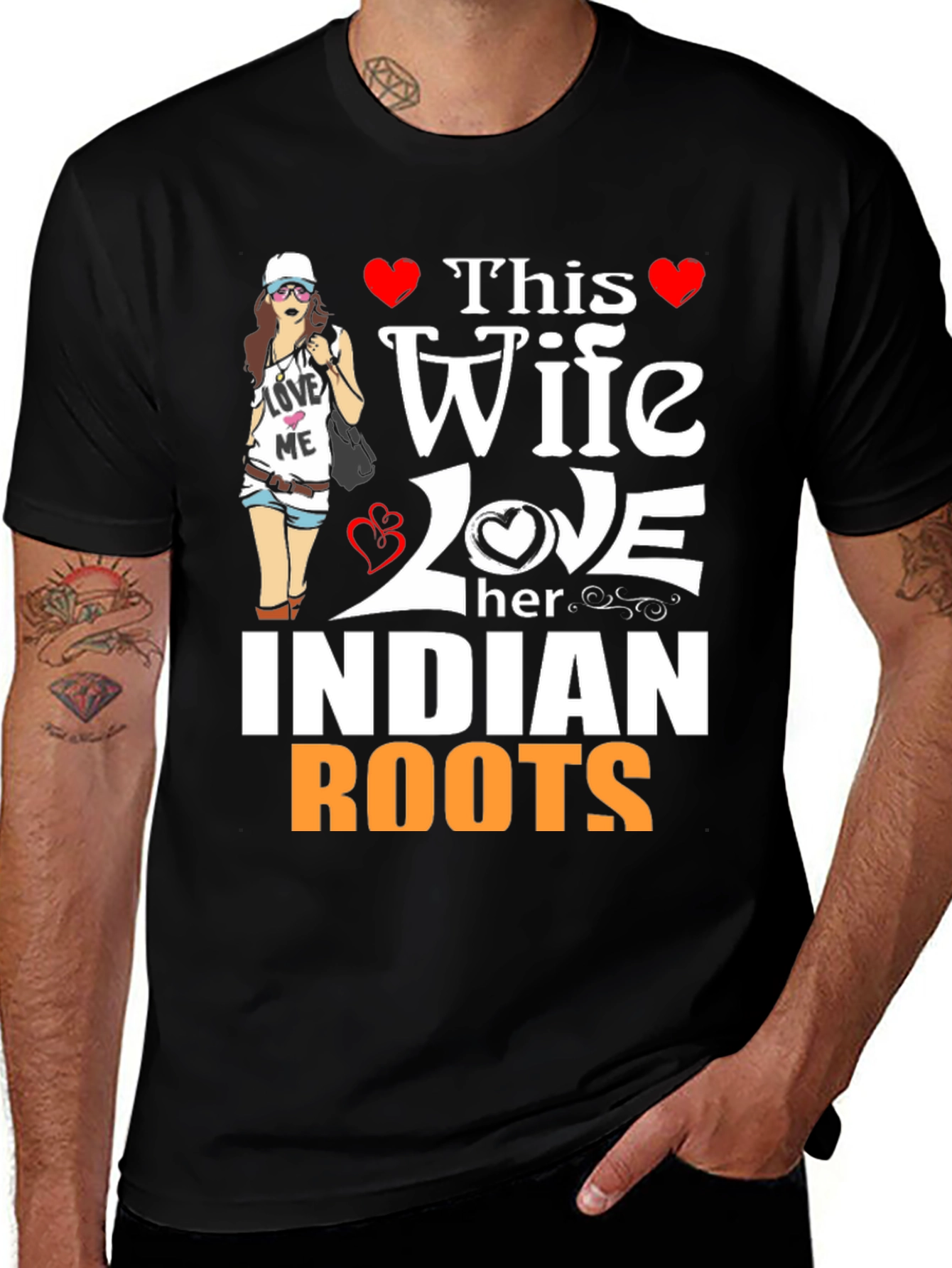 Variant 15 of Wife Loves Indian Roots T-Shirt