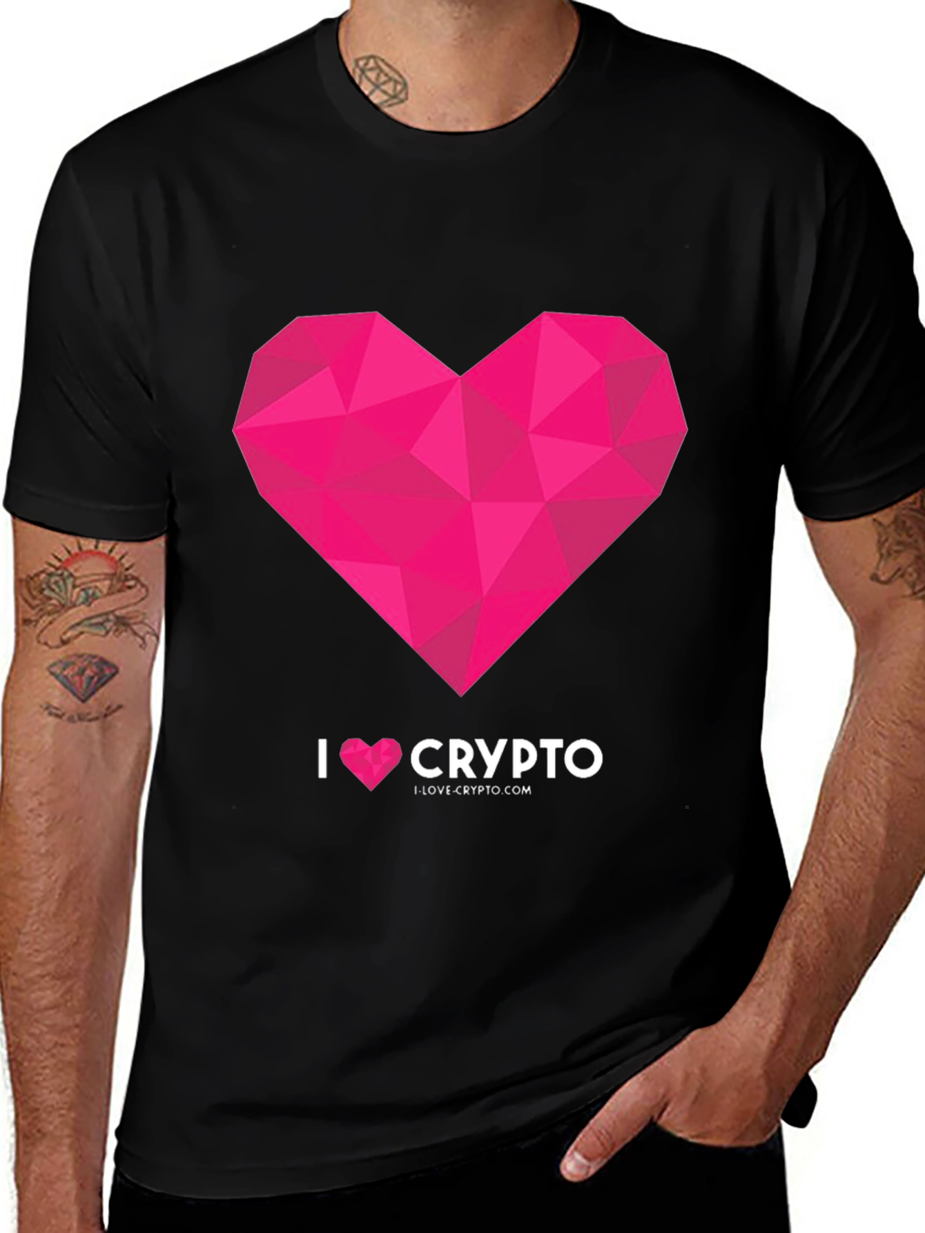Variant 22 of I Heart Crypto Black Graphic Tee