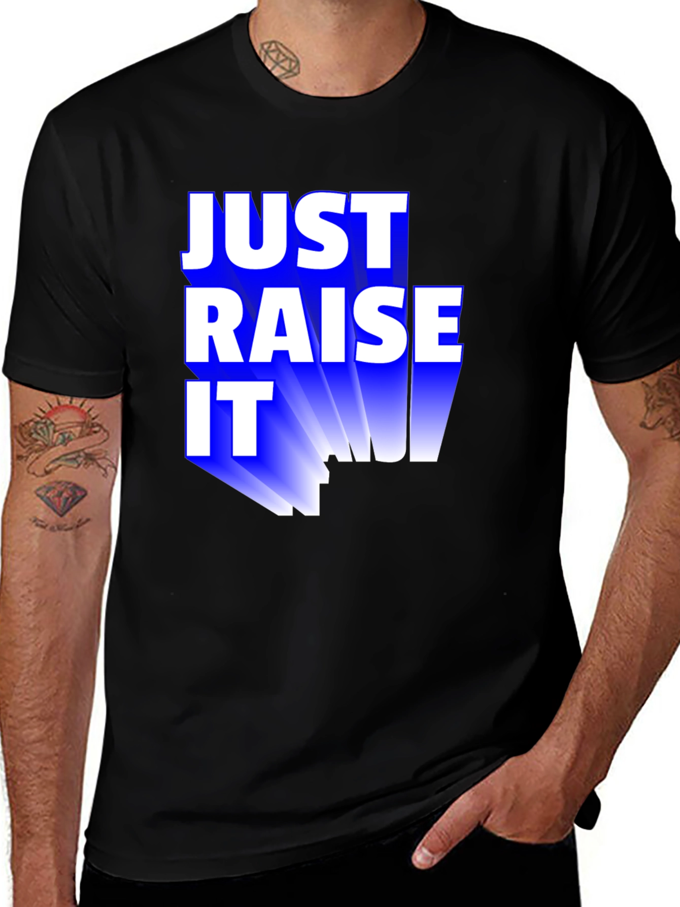 Variant 5 of Just Raise It! Men's Graphic Tee - Black