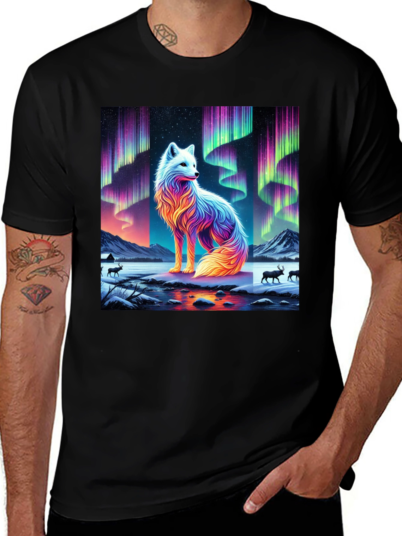 Variant 19 of Arctic Fox Aurora Graphic Tee