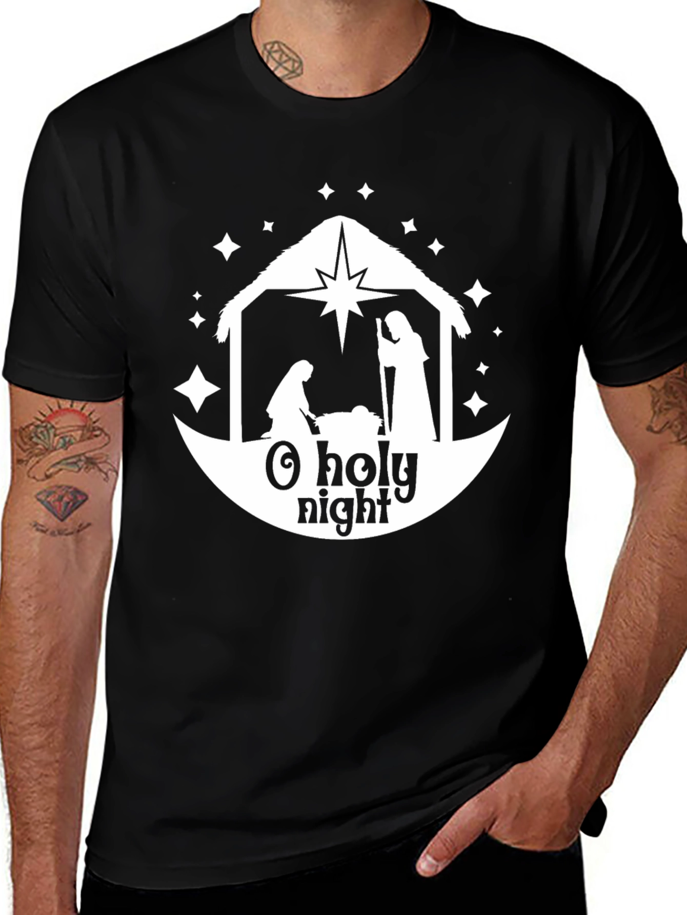 O Holy Night Nativity Scene Graphic Tee