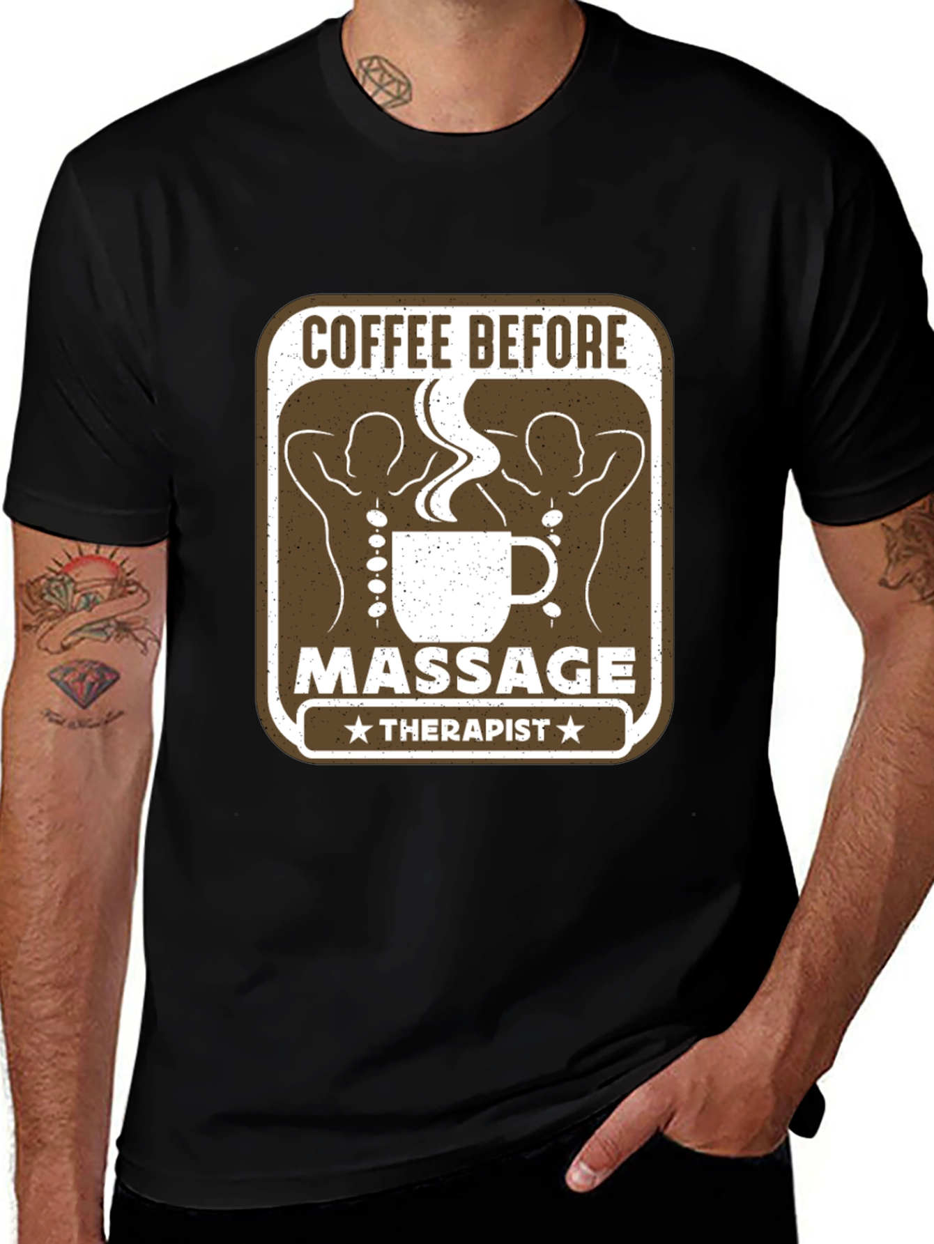 Variant 23 of Coffee Before Massage Therapist T-Shirt Funny Unisex