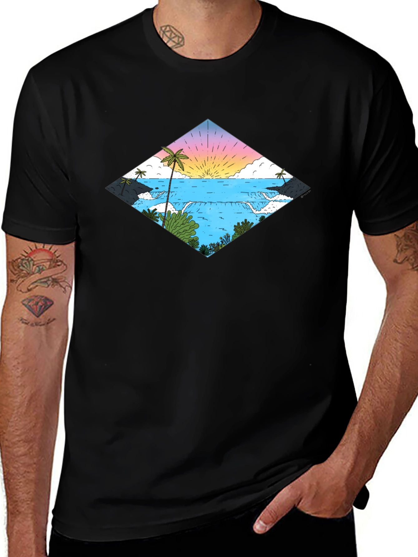 Variant 16 of Tropical Waterfall Diamond T-Shirt