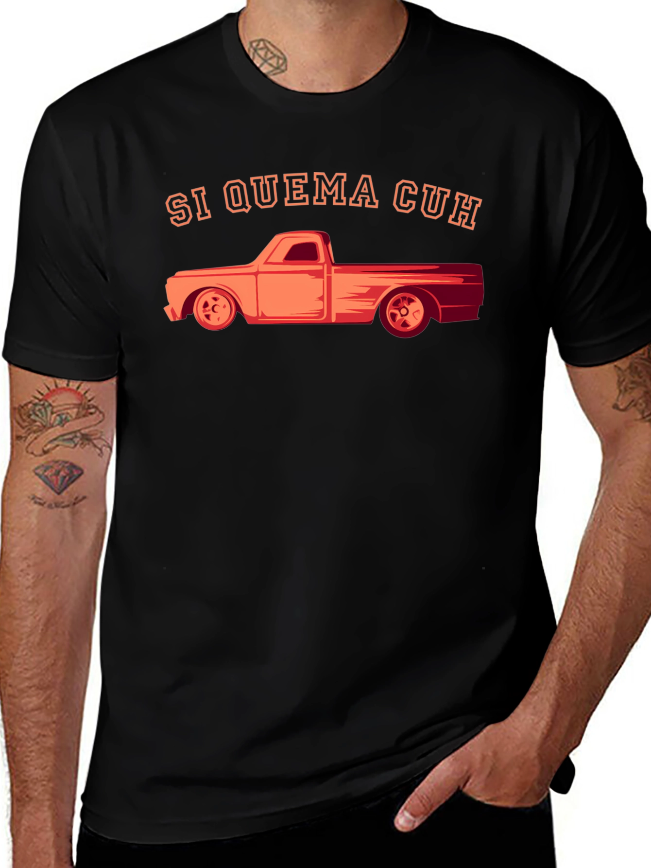 Variant 13 of Si Quema Cuh Truck Graphic Tee - Black