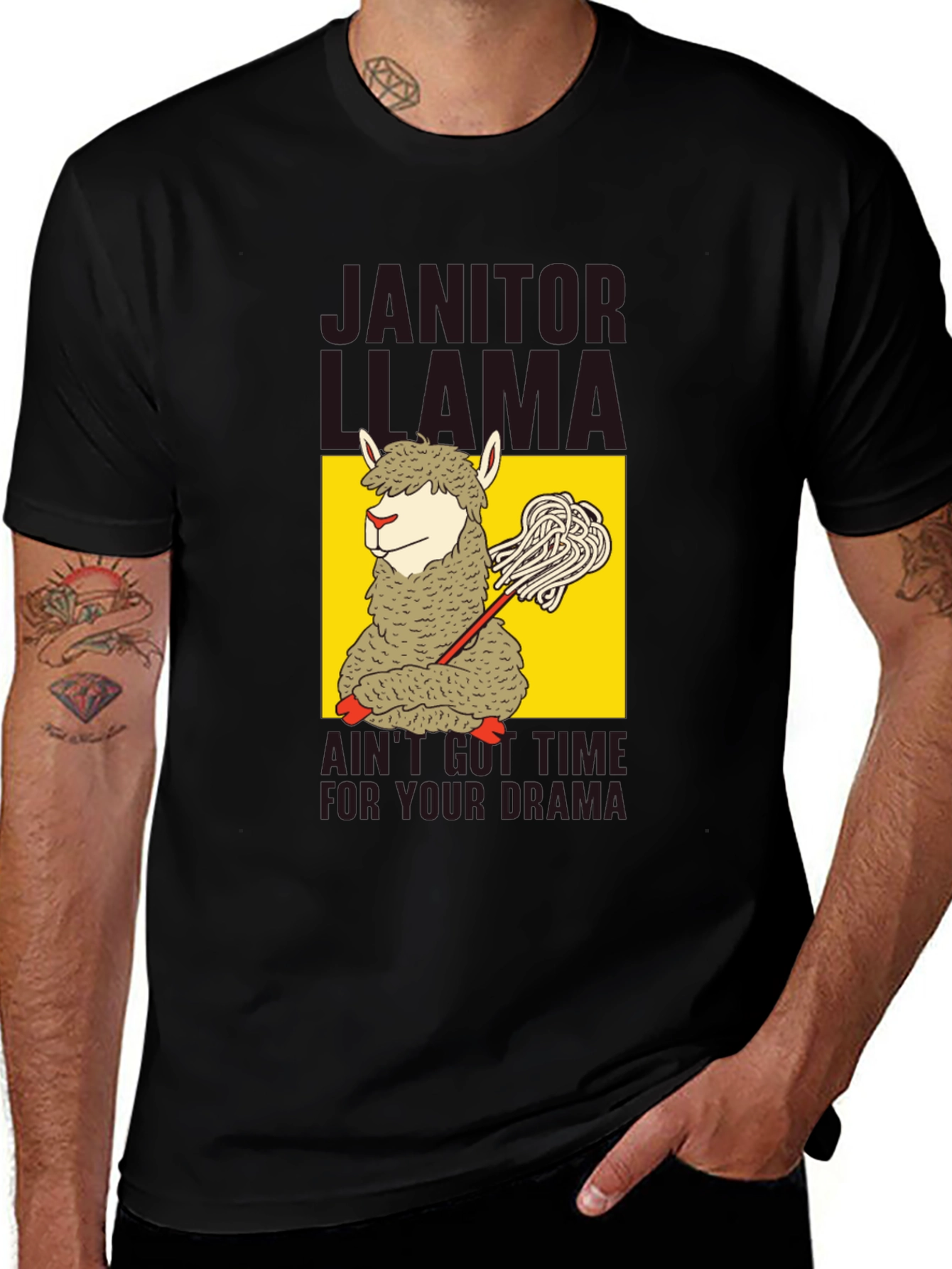 Variant 19 of Janitor Llama Graphic T-Shirt