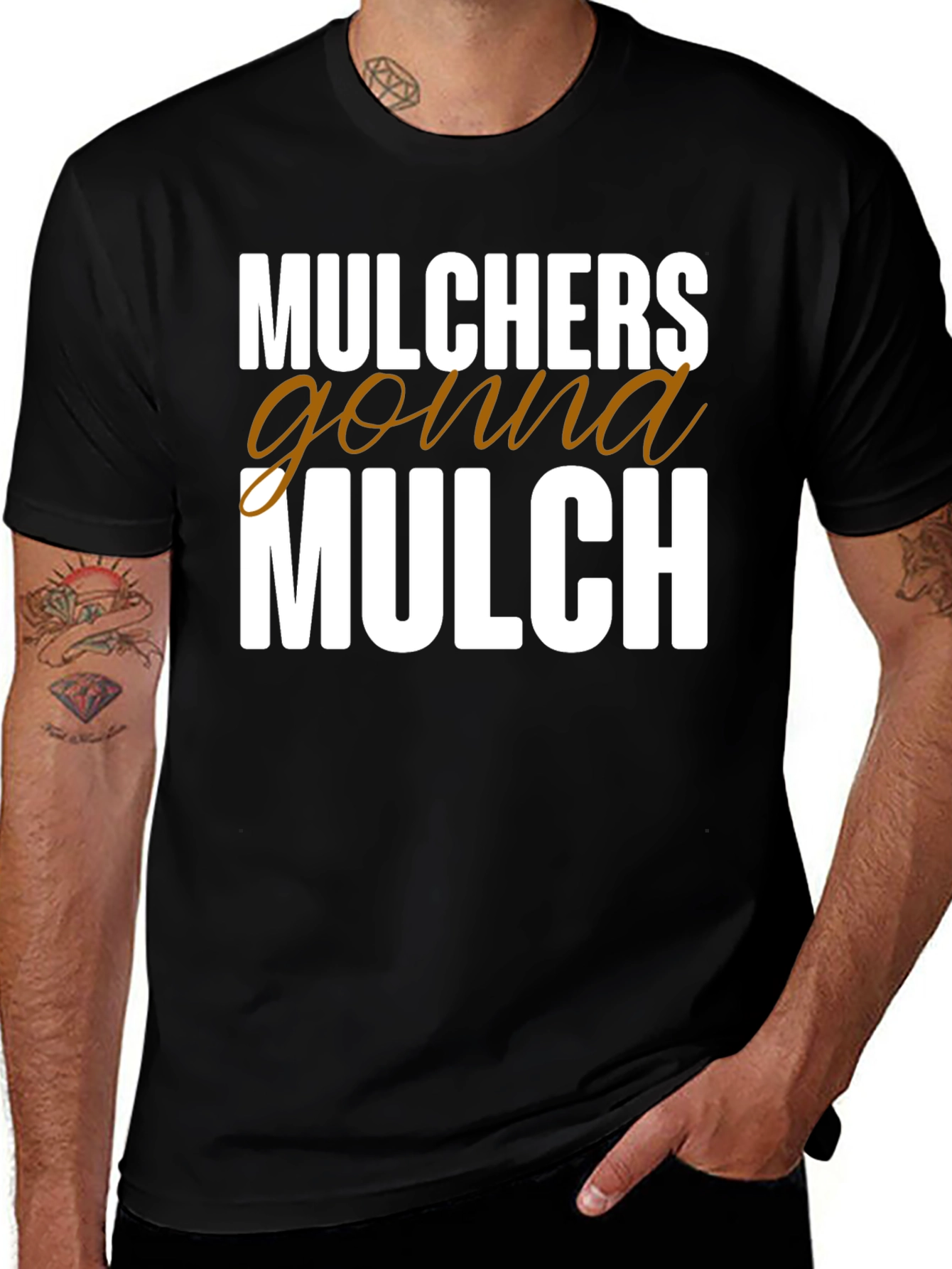 Variant 4 of Mulchers Gonna Mulch Graphic Tee - Black Cotton T-Shirt