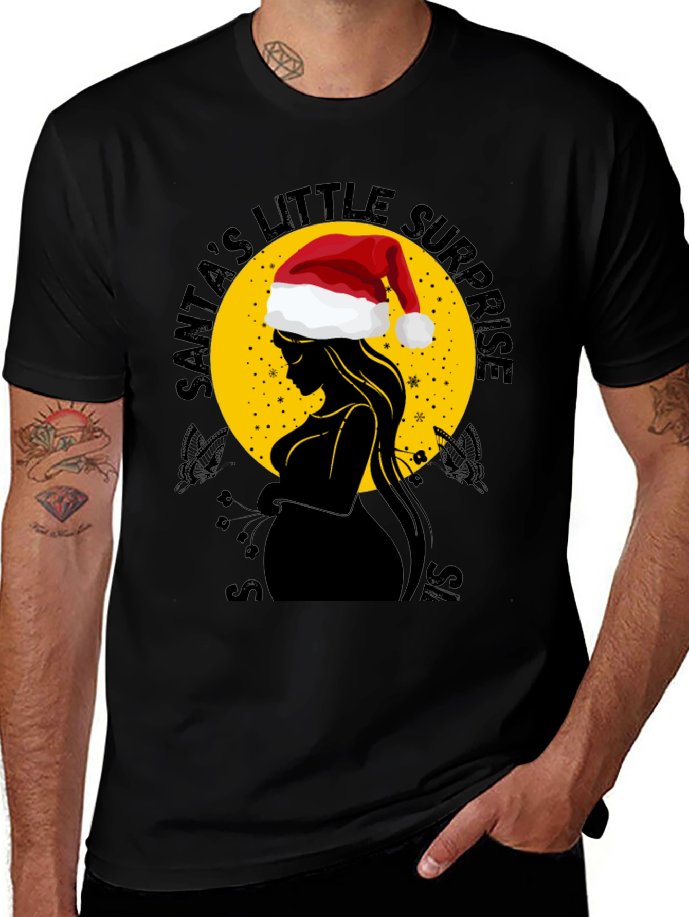 Santa's Little Surprise Pregnancy T-Shirt