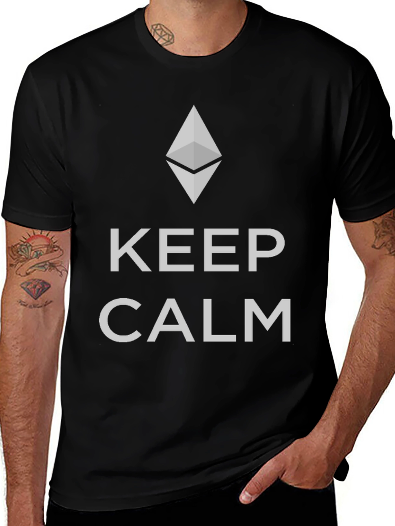 Variant 10 of Keep Calm Ethereum Crypto Black T-Shirt
