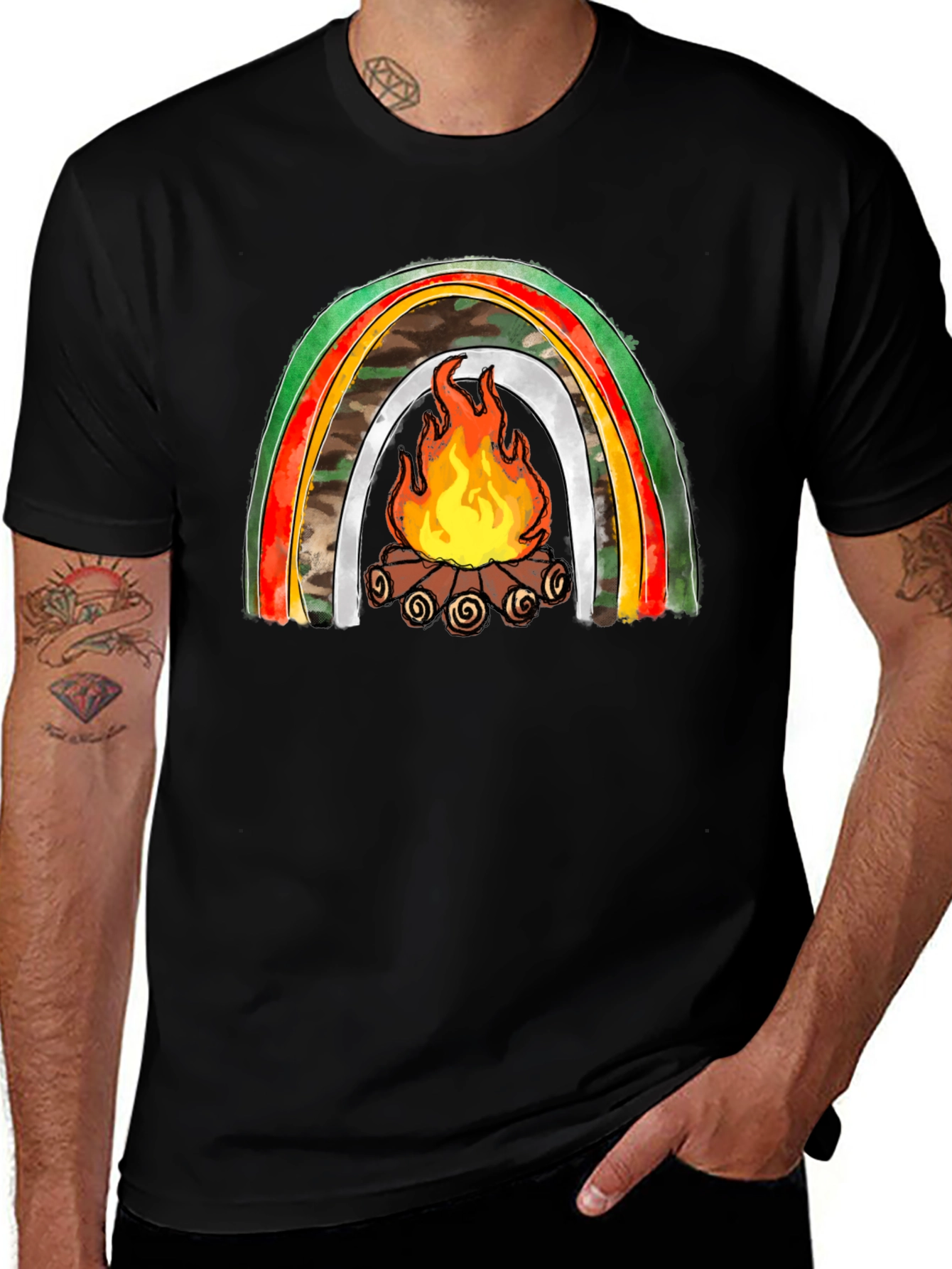 Variant 14 of Campfire Rainbow Graphic Tee