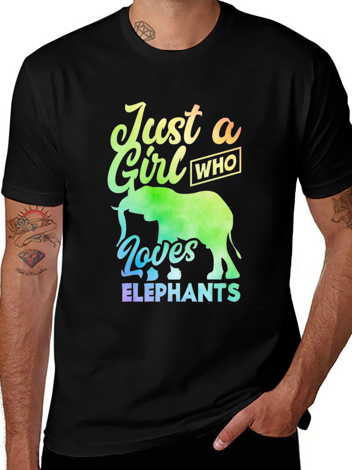 Variant 22 of Elephant Lover Tee - Just a Girl Who Loves Elephants T-Shirt