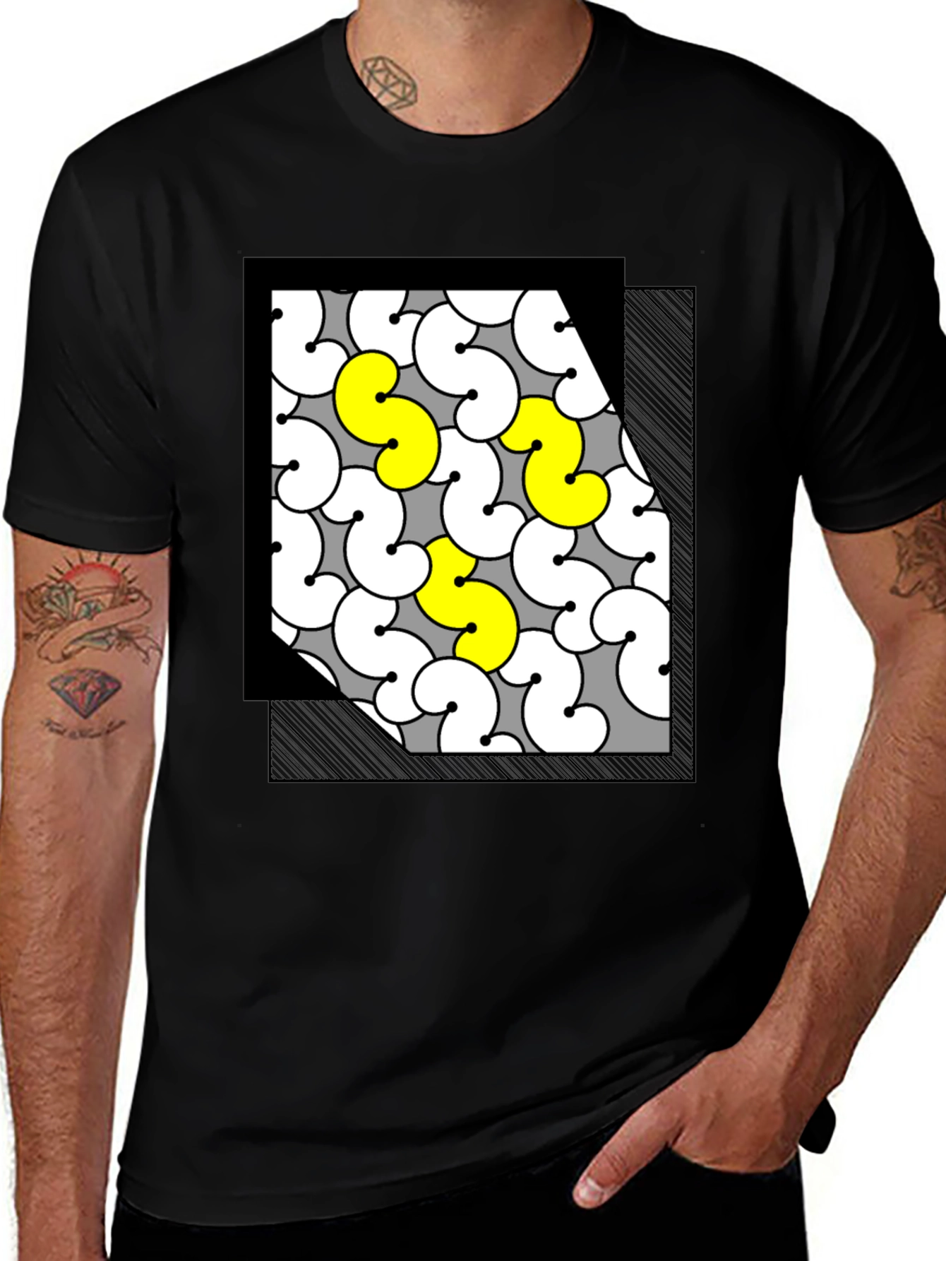 Variant 7 of Abstract S Pattern Graphic Tee - Modern Style