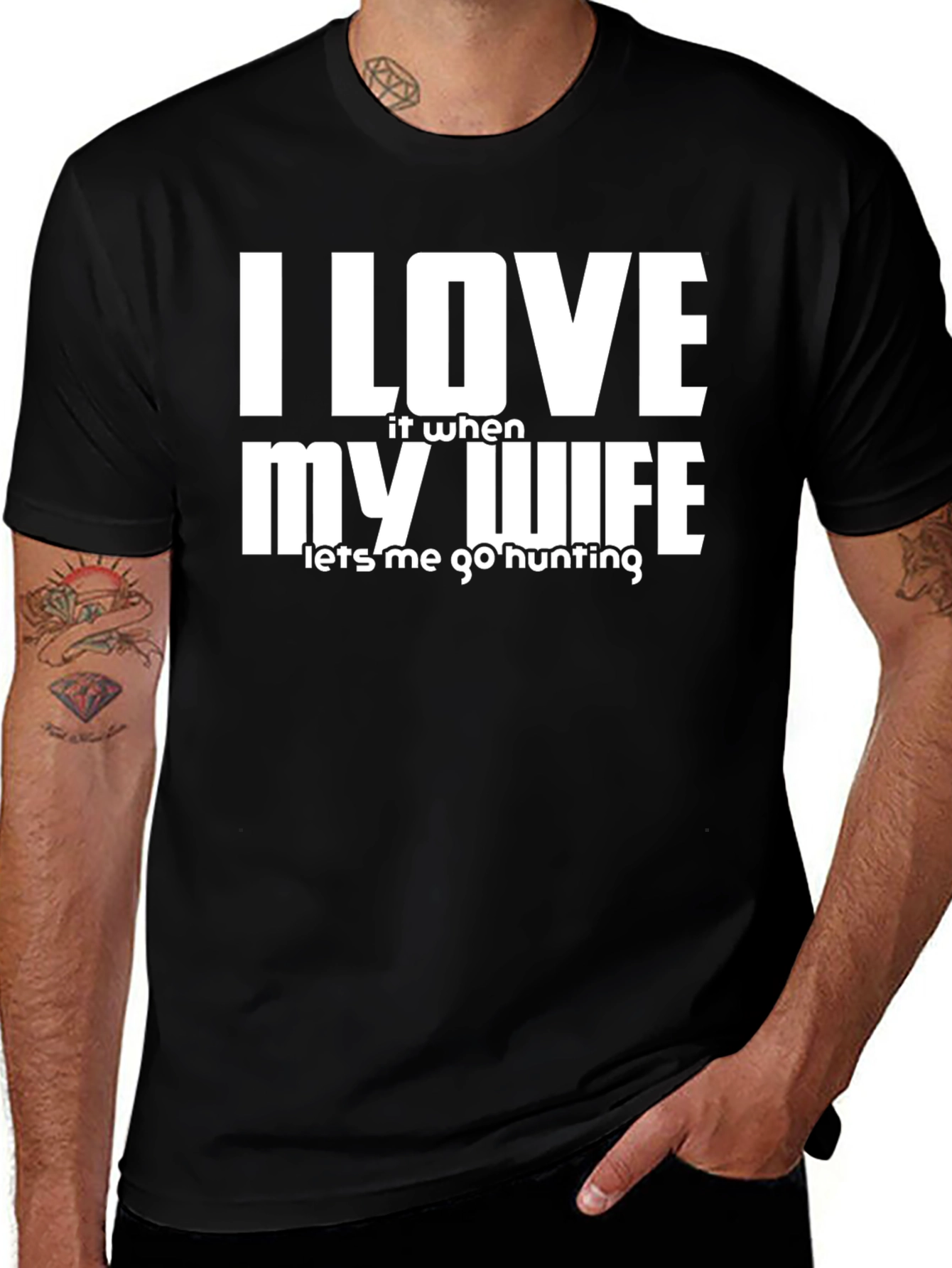 Variant 30 of I Love My Wife Hunting T-Shirt