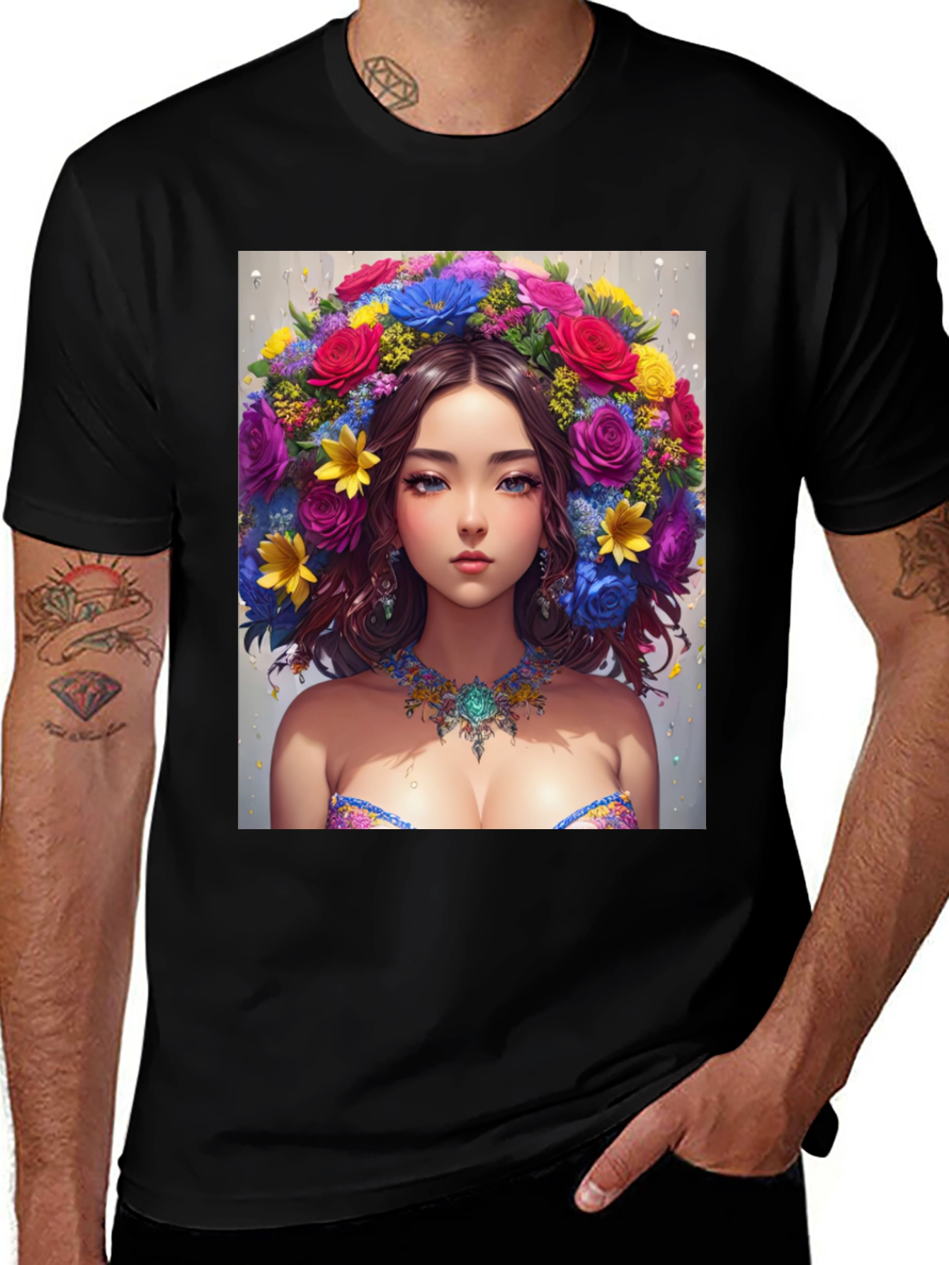 Variant 11 of Floral Beauty Graphic Tee - Unique Art Shirt
