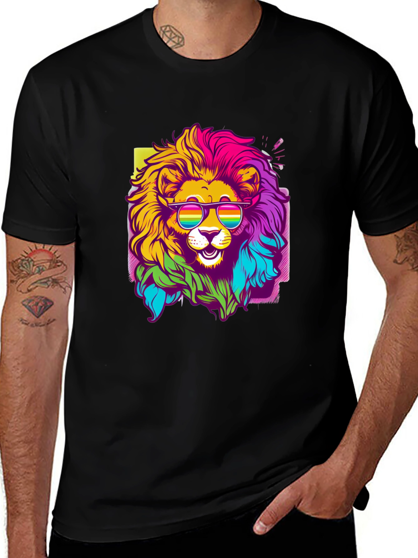 Variant 7 of Rainbow Lion Graphic Tee