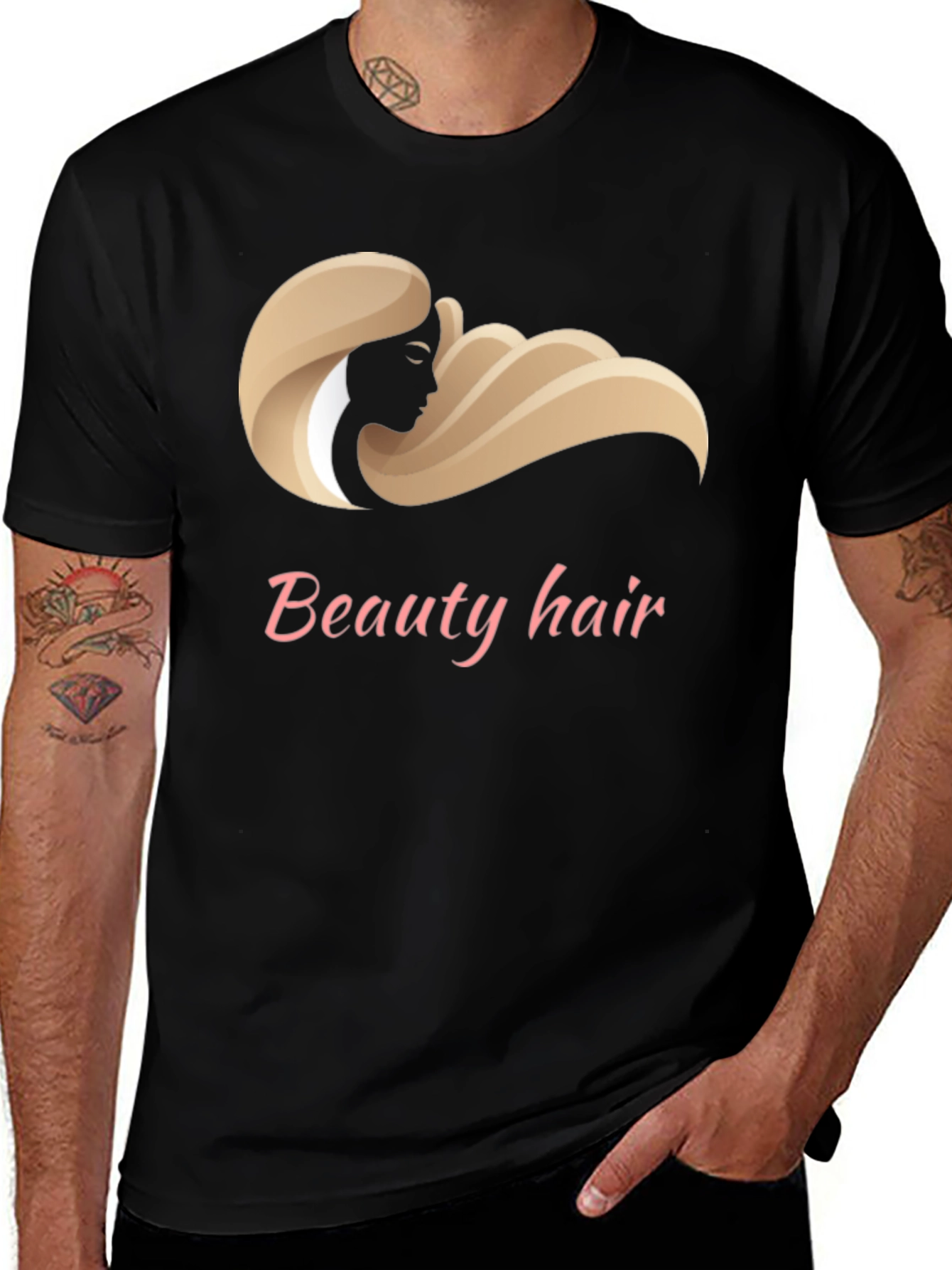 Variant 24 of Beauty Hair Design T-Shirt - Stylish Graphic Tee