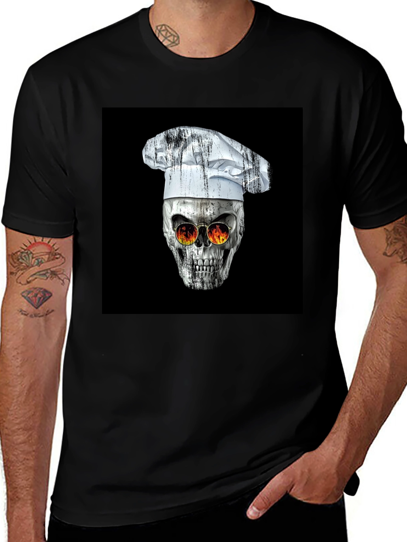 Variant 16 of Skull Chef T-Shirt - Edgy Culinary Fashion