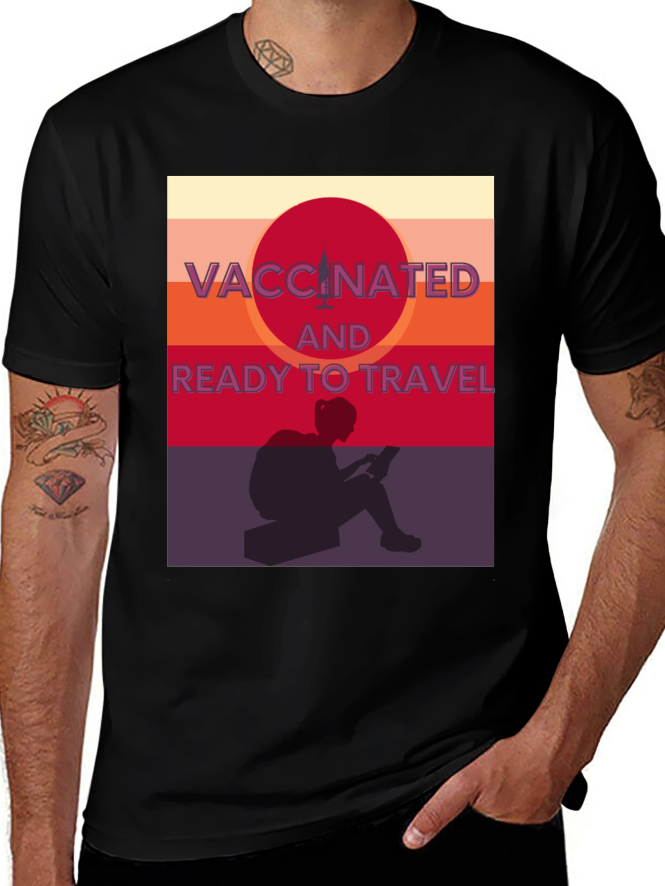 Variant 14 of Vaccinated and Ready to Travel T-Shirt
