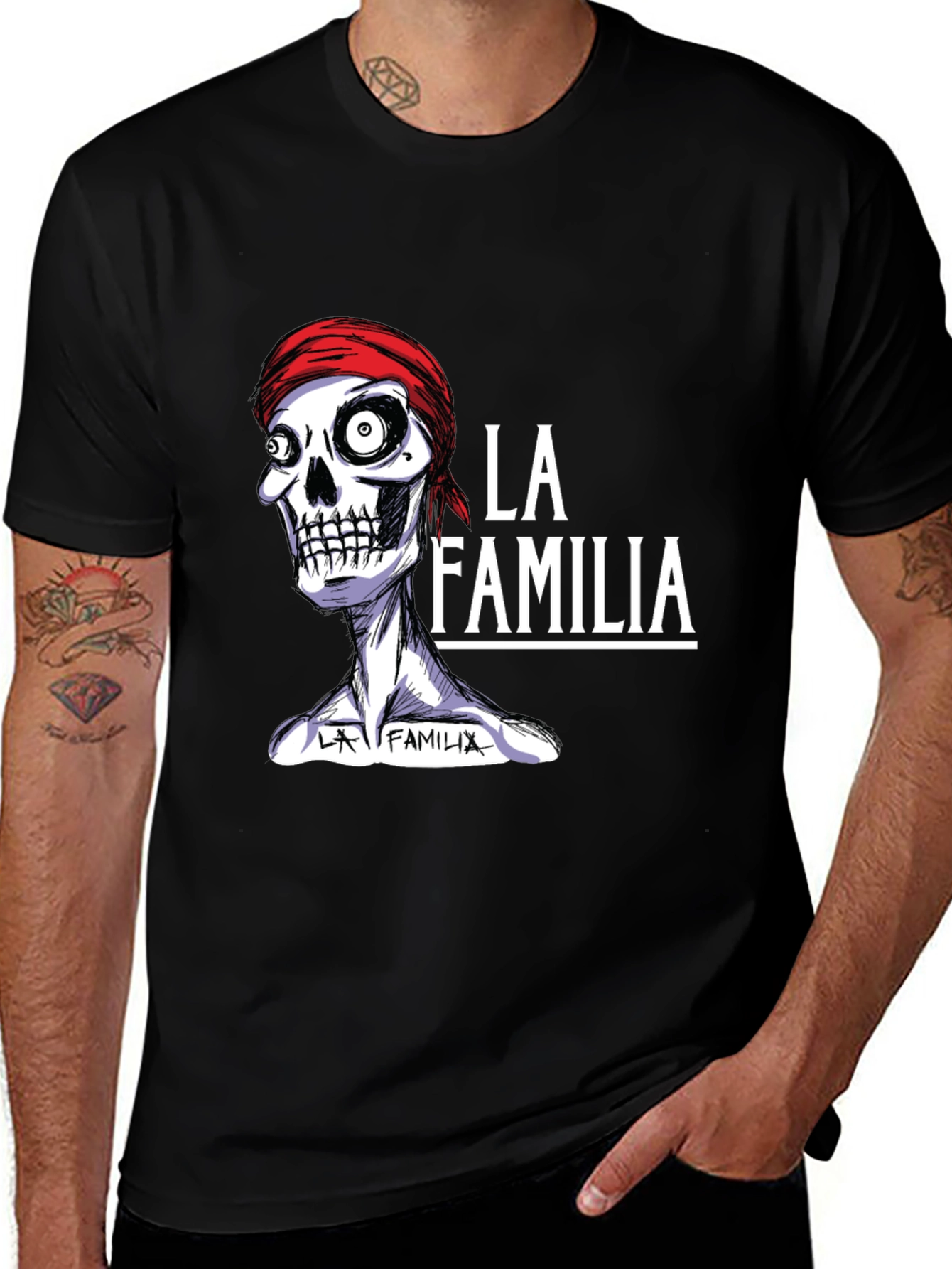 Variant 11 of La Familia Skeleton Graphic T-Shirt - Cool Casual Wear