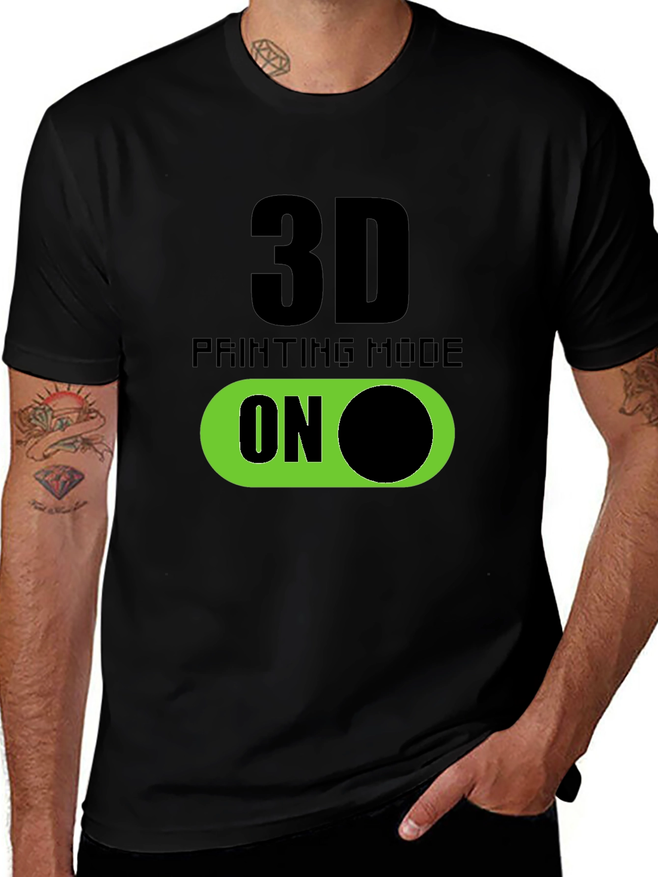 Variant 7 of 3D Printing Mode On T-Shirt - Black
